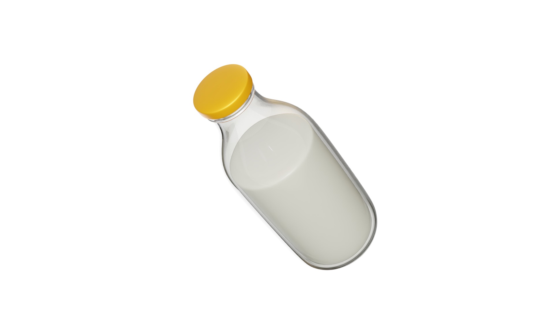 3D Bottle Milk With Rig 3D model_1