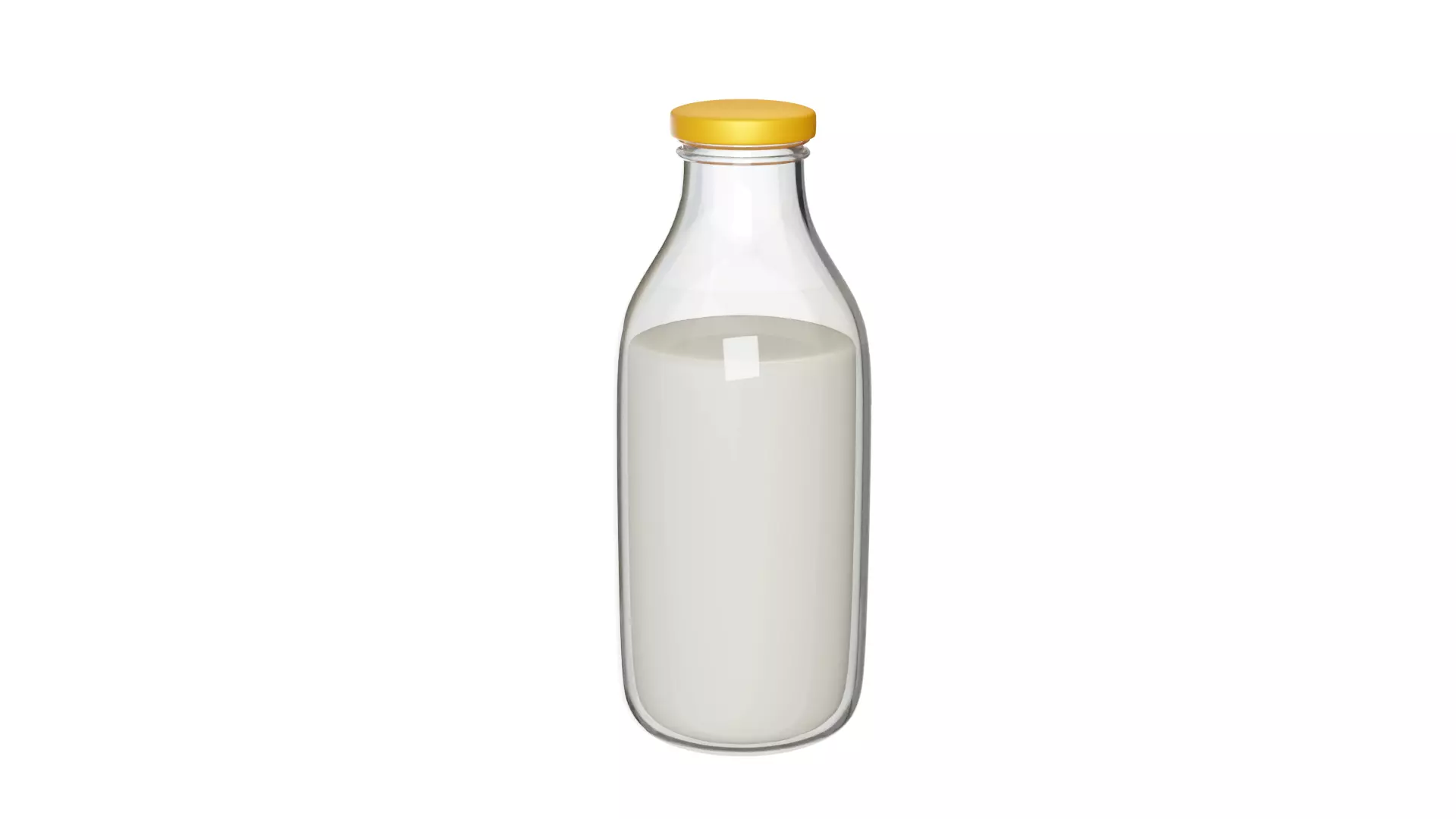 3D Bottle Milk With Rig 3D model_0