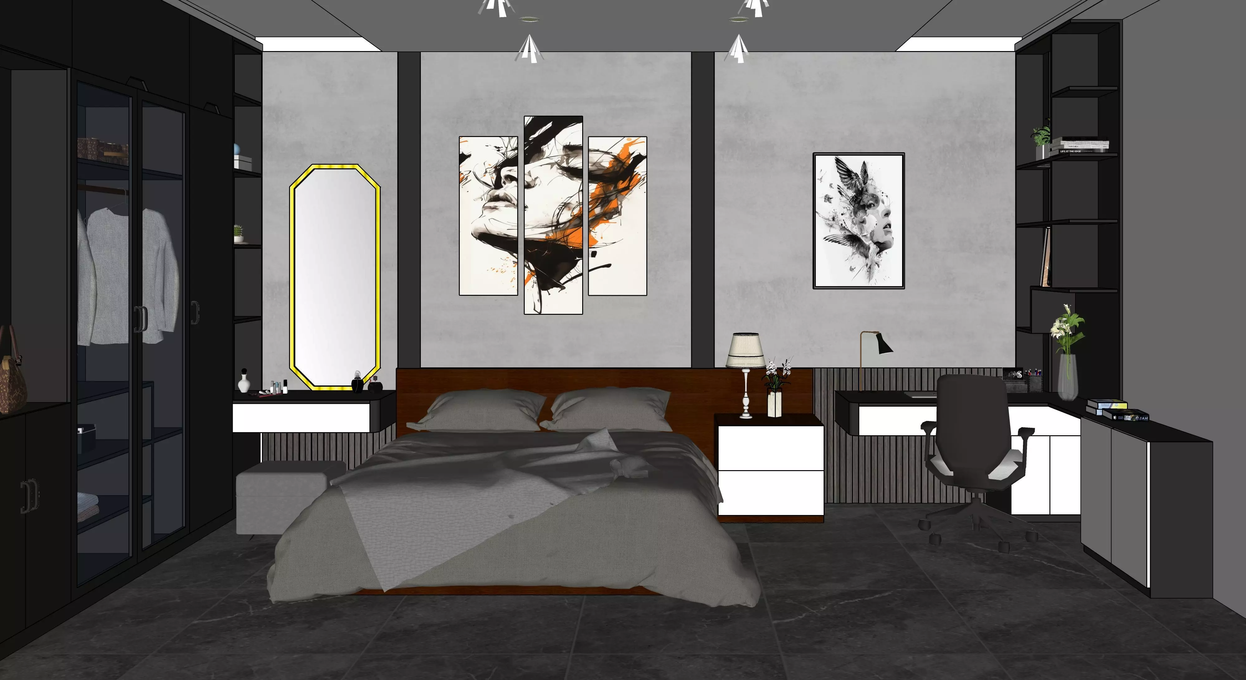 3D design of bedroom 3D model_0