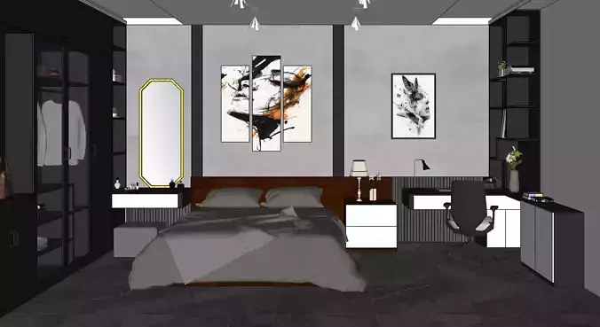 3D design of bedroom