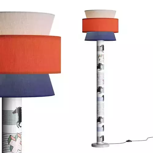 Striped Pony Floor Lamp 3D model
