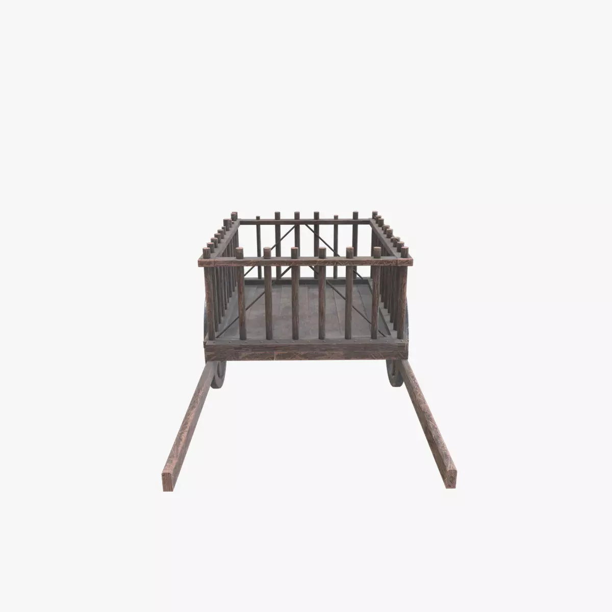 Medieval Wagon Low-poly 3D model