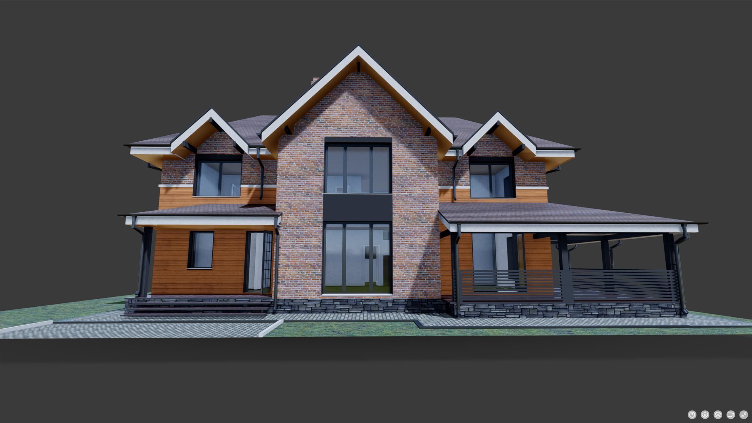 P0025 Residential House Cottage Alex 3d model 3D model_1