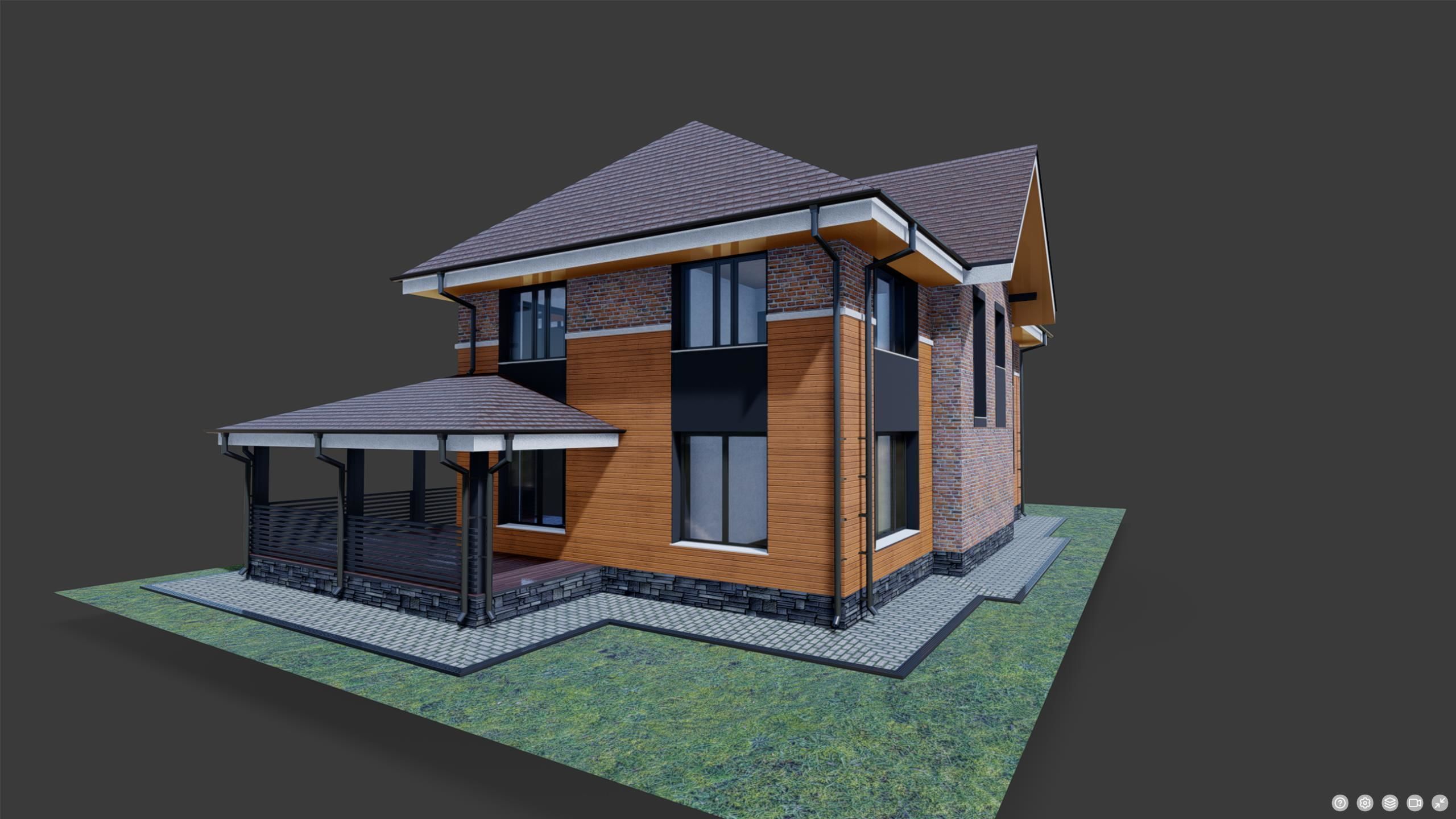P0025 Residential House Cottage Alex 3d model 3D model_3