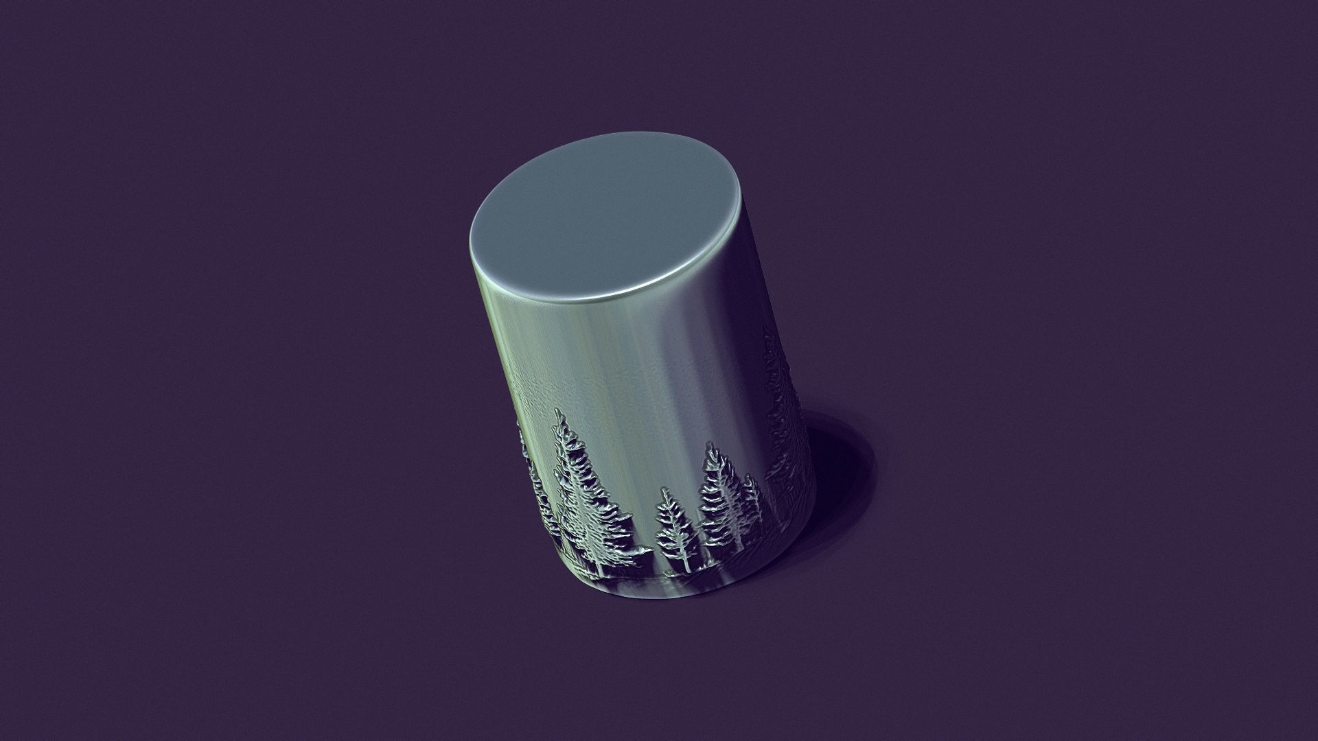  candle with a picture of fir trees 3D print model_8