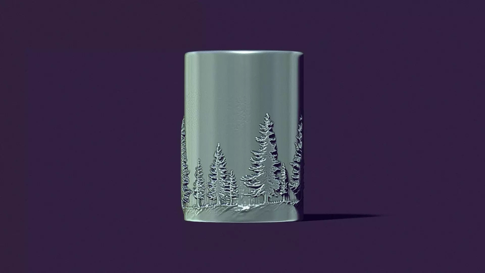  candle with a picture of fir trees 3D print model_0
