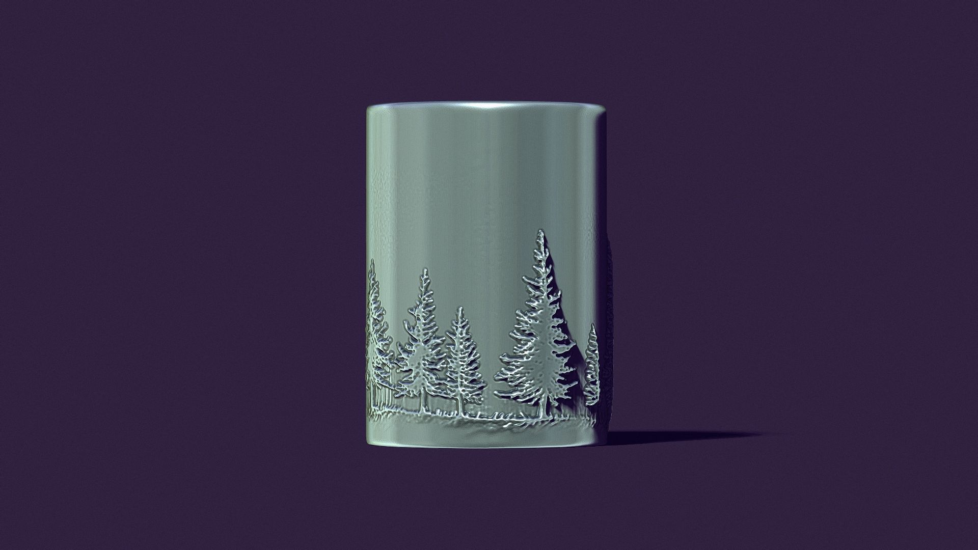  candle with a picture of fir trees 3D print model_3
