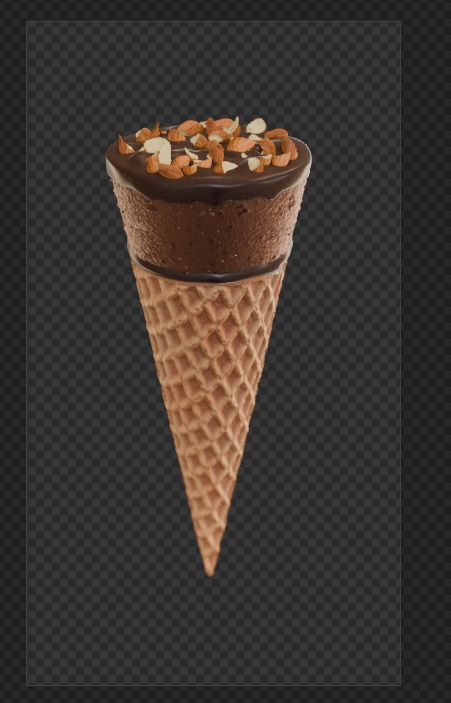 Ice Cream Cone Chocolate Almonds 3D model_12