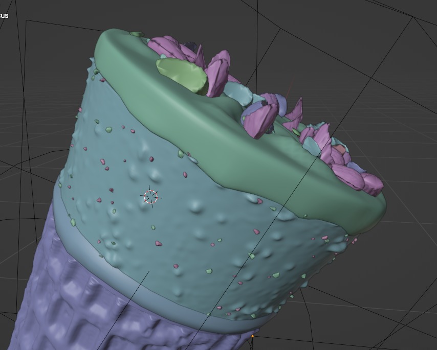 Ice Cream Cone Chocolate Almonds 3D model_18