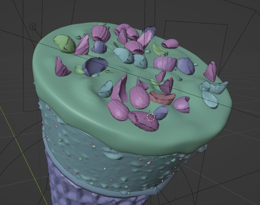 Ice Cream Cone Chocolate Almonds 3D model_11