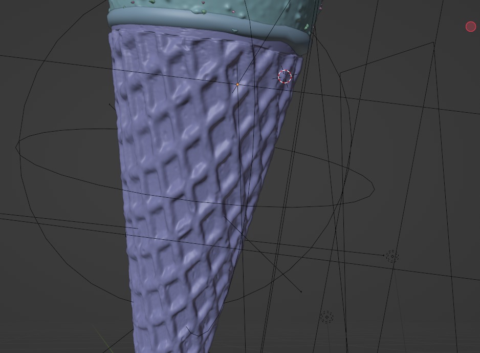 Ice Cream Cone Chocolate Almonds 3D model_19