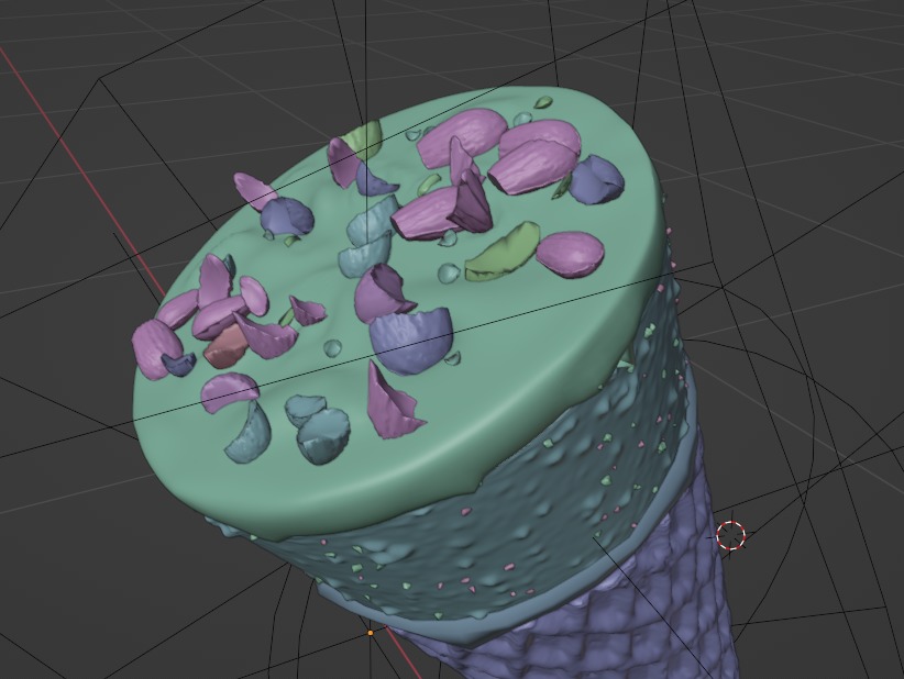 Ice Cream Cone Chocolate Almonds 3D model_17