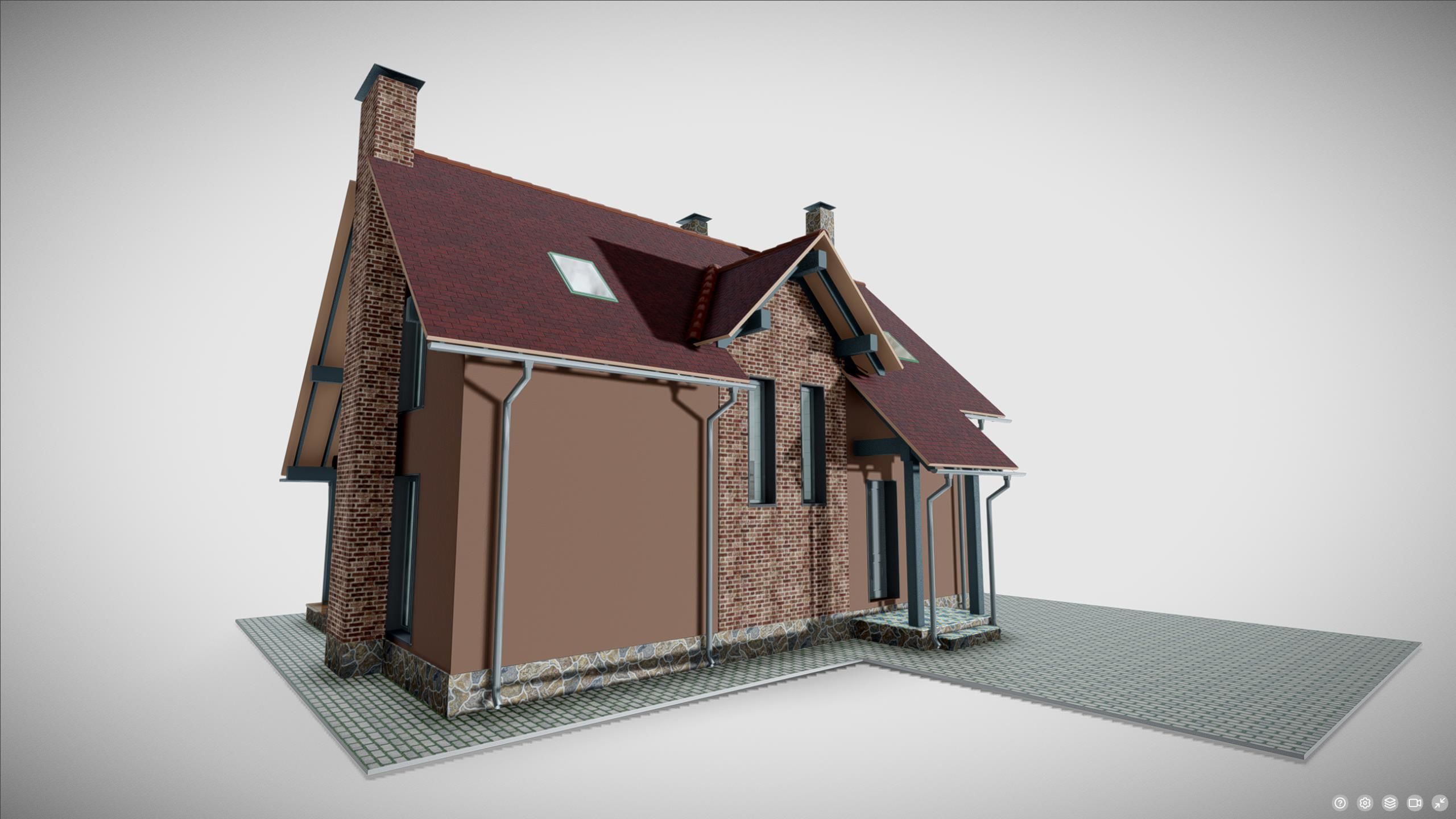 P0026 Residential House Cottage Mini 3D model_5