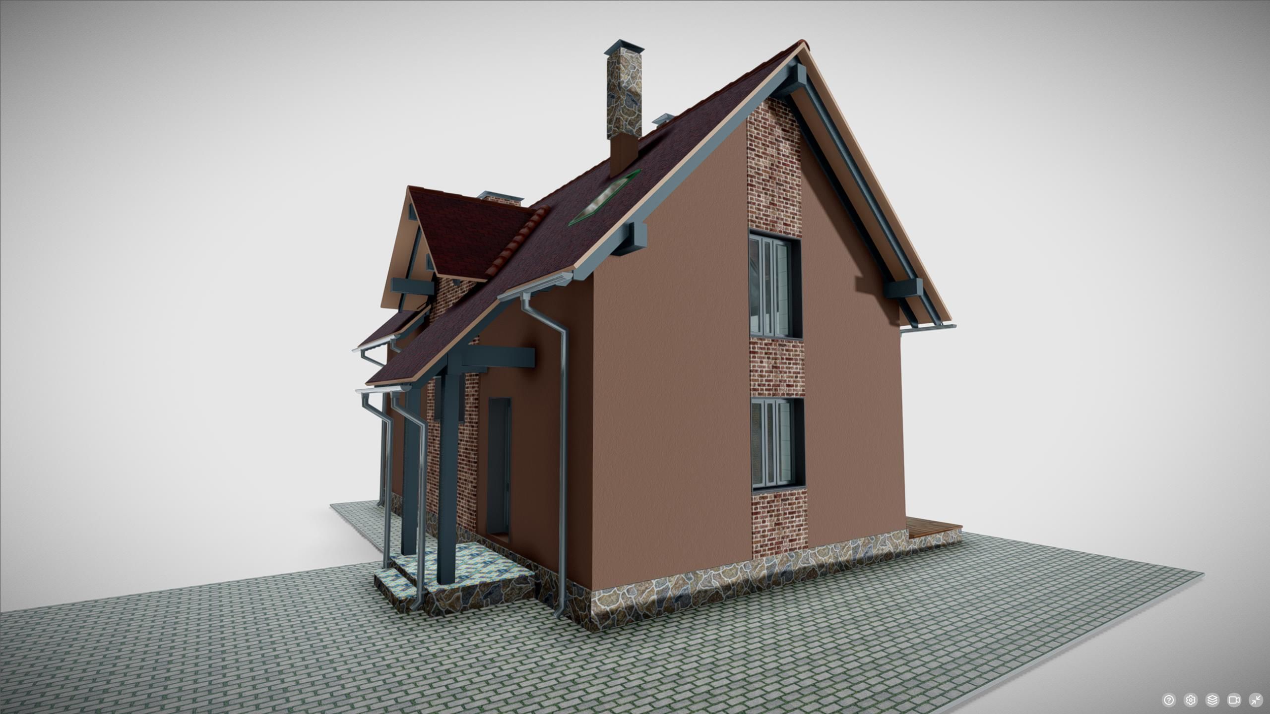 P0026 Residential House Cottage Mini 3D model_7