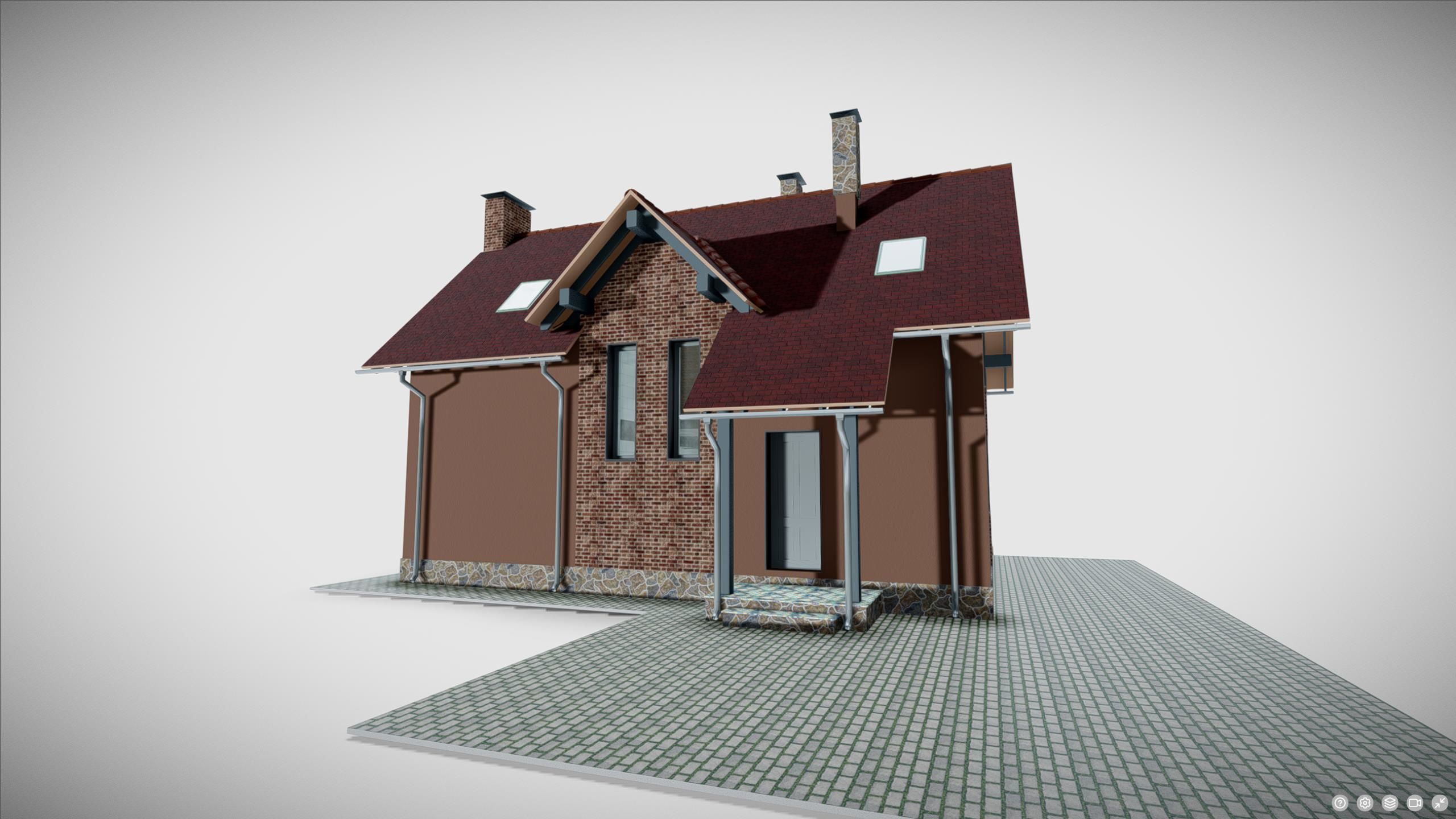 P0026 Residential House Cottage Mini 3D model_6