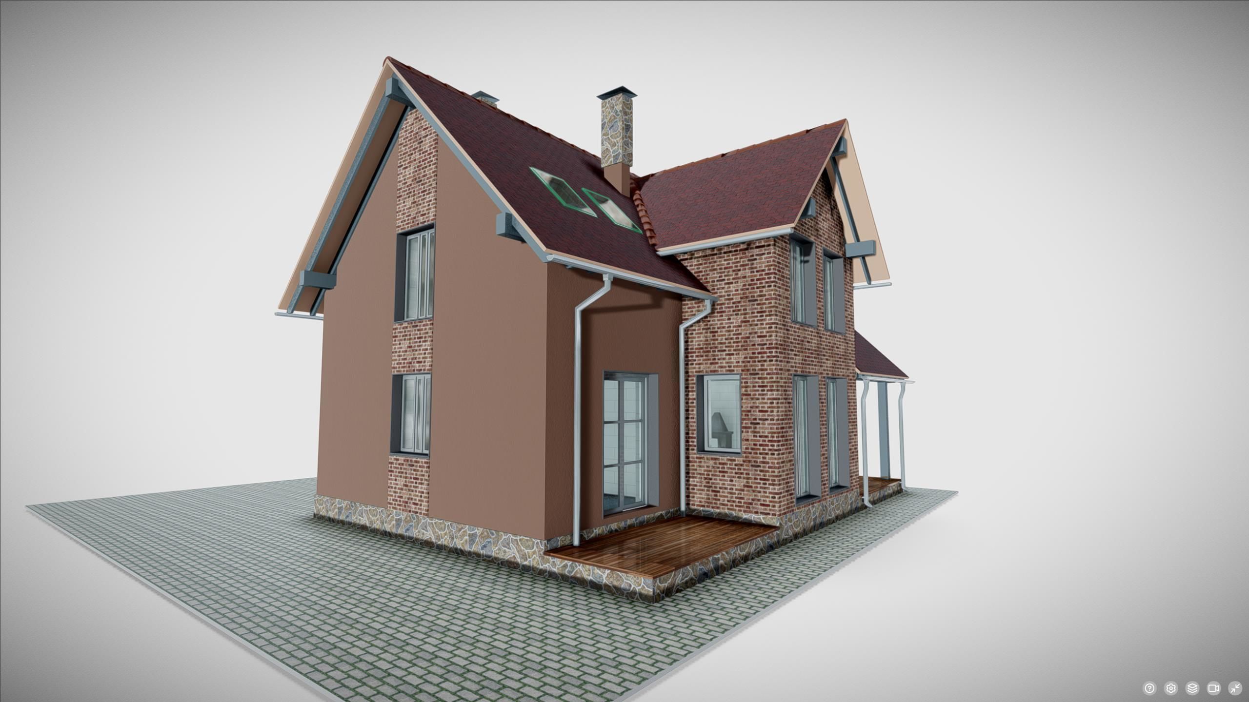 P0026 Residential House Cottage Mini 3D model_8