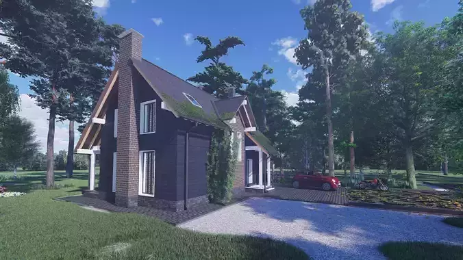 P0026 Residential House Cottage Mini 3D model P0026 Residential House Cottage Mini 3D model