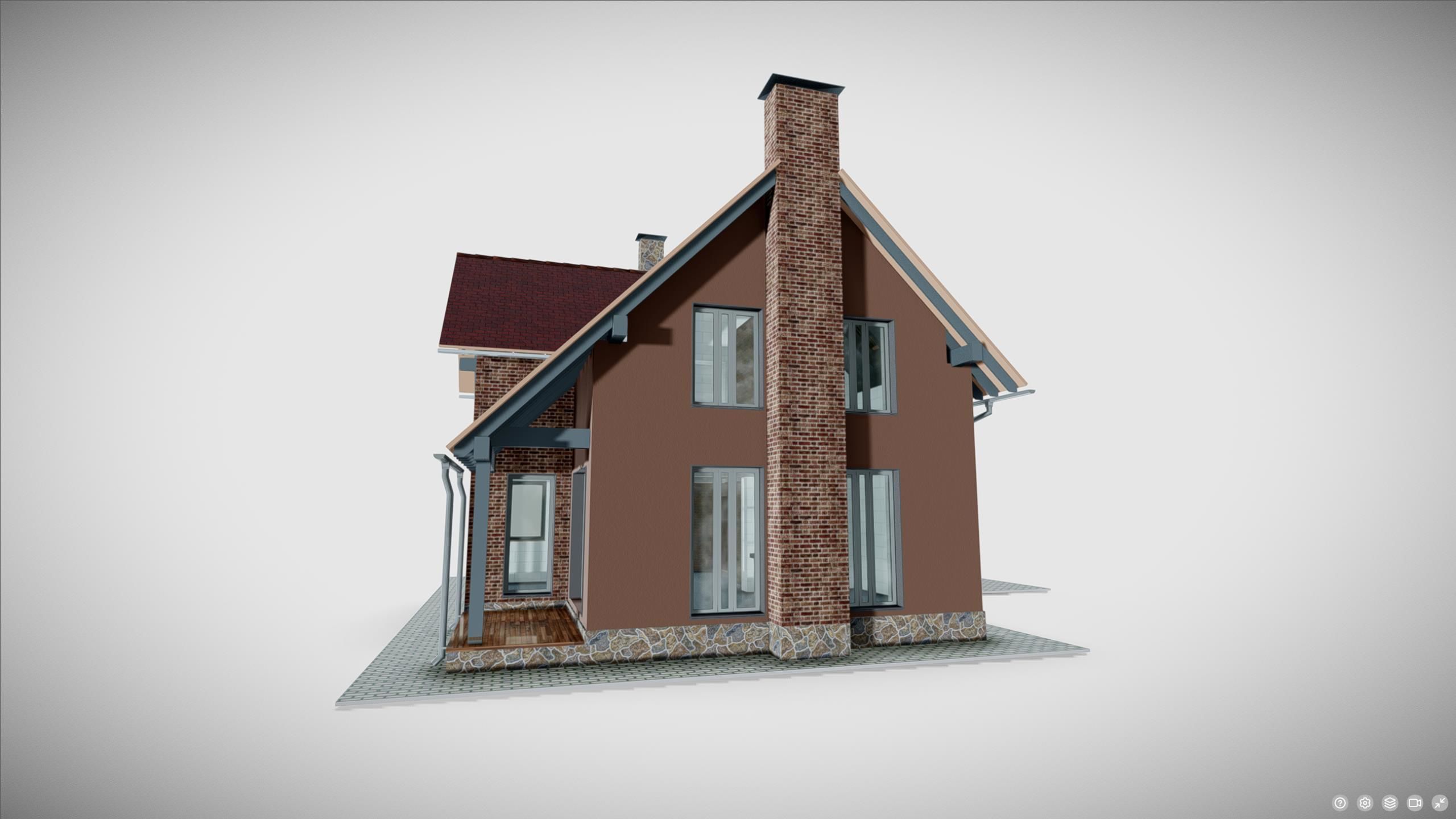 P0026 Residential House Cottage Mini 3D model_4