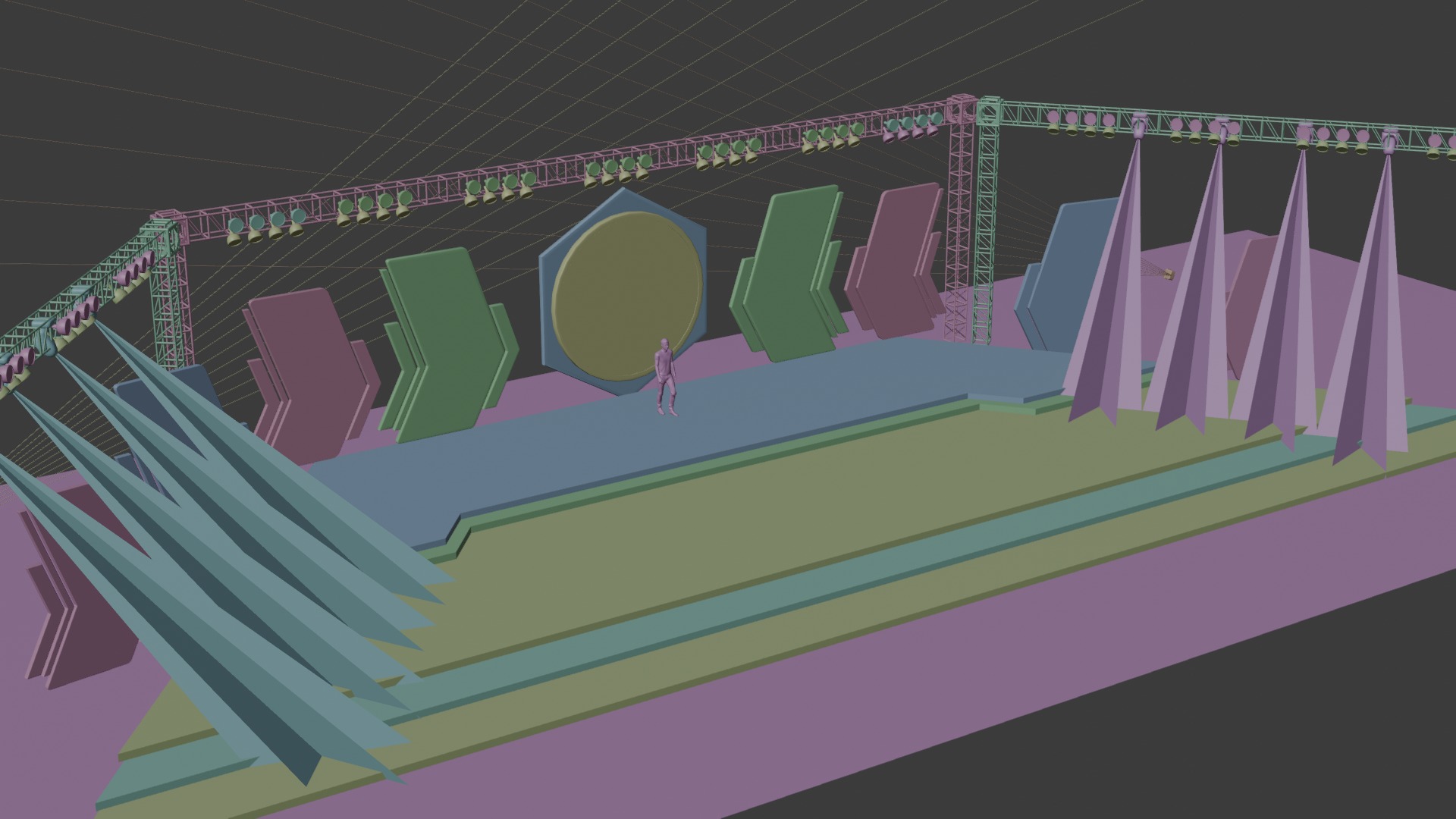 Entertainment Concert Event Stage 3D Model with Lights 3D model_24