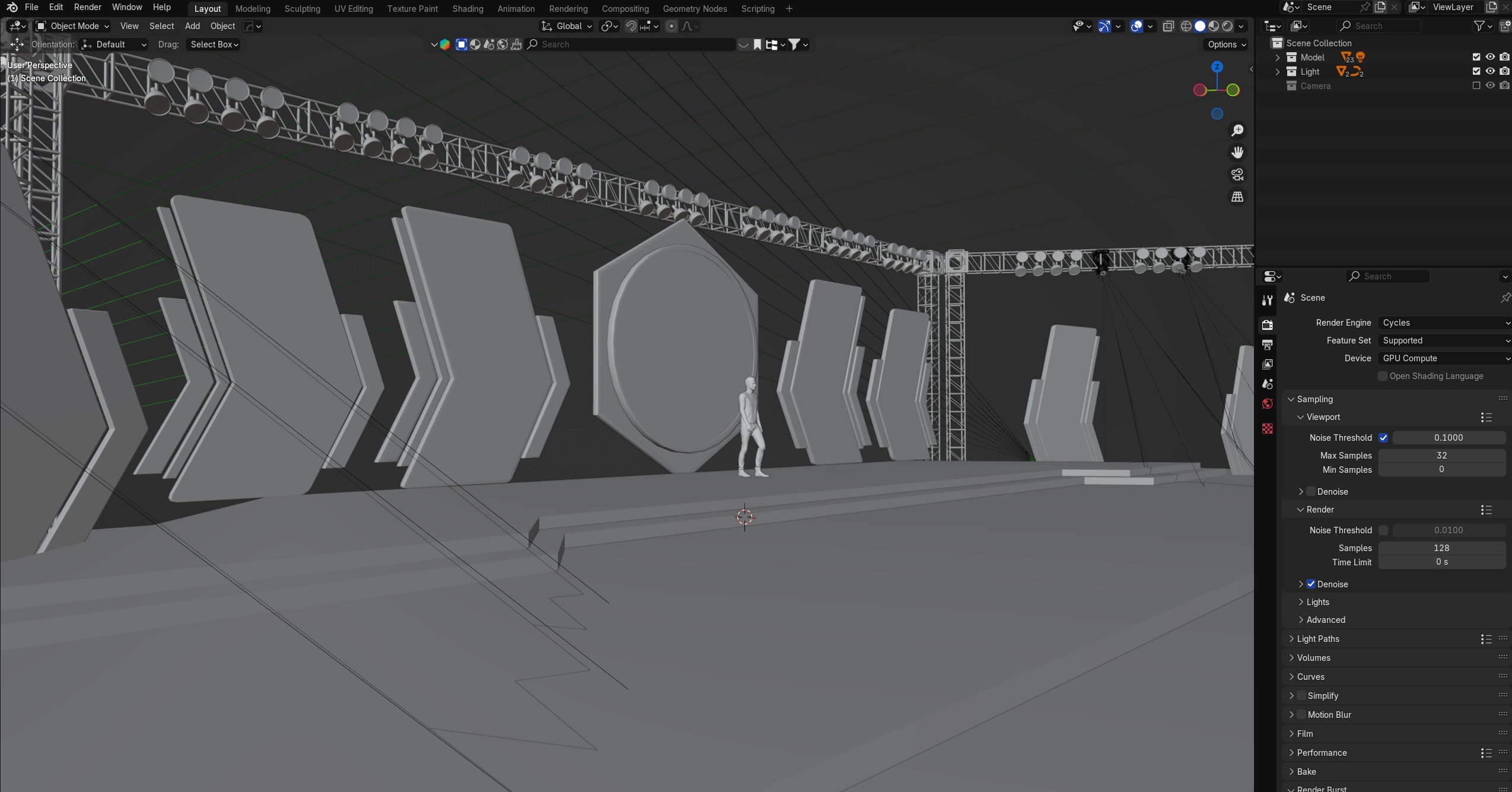 Entertainment Concert Event Stage 3D Model with Lights 3D model_37