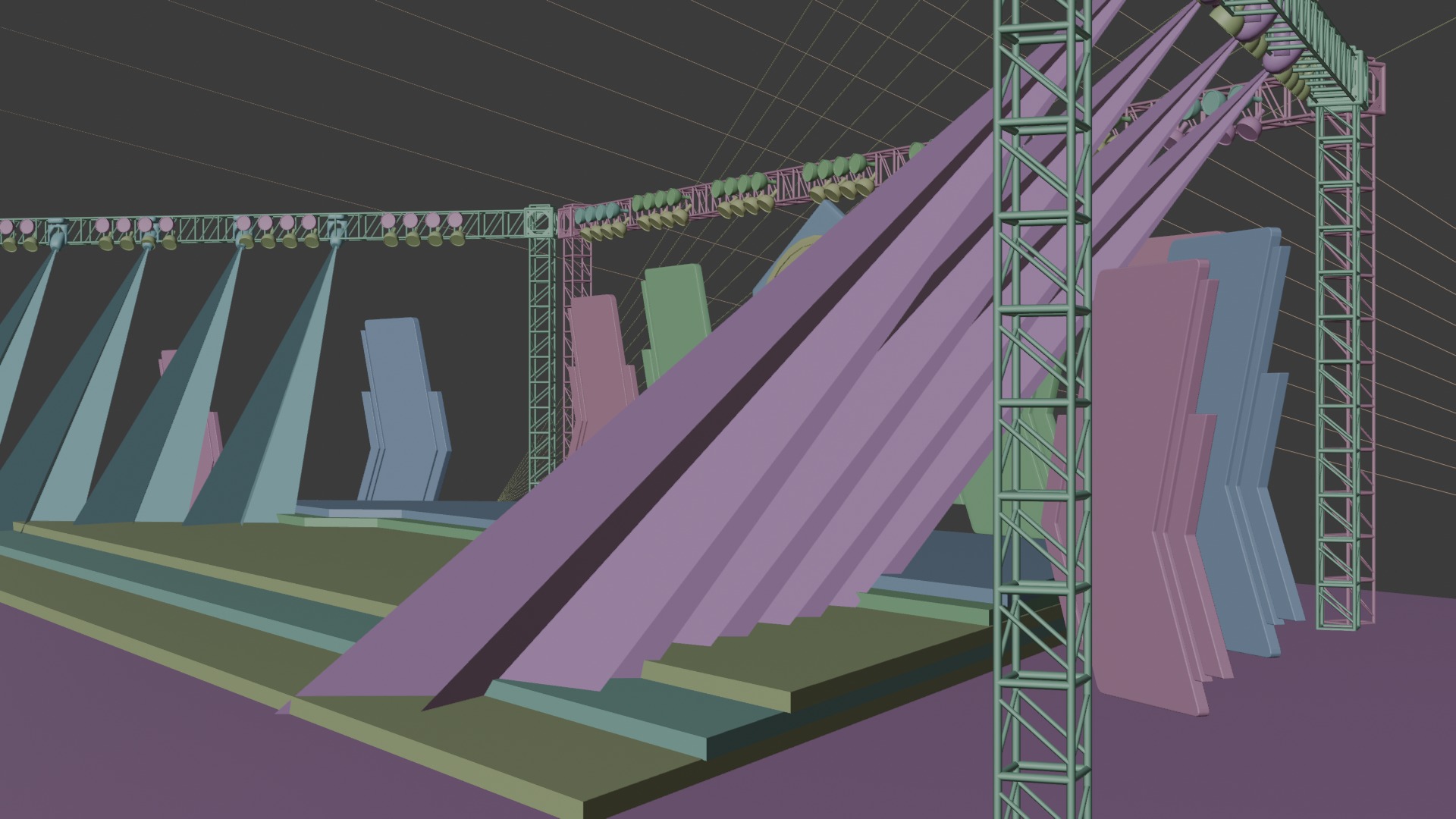 Entertainment Concert Event Stage 3D Model with Lights 3D model_22