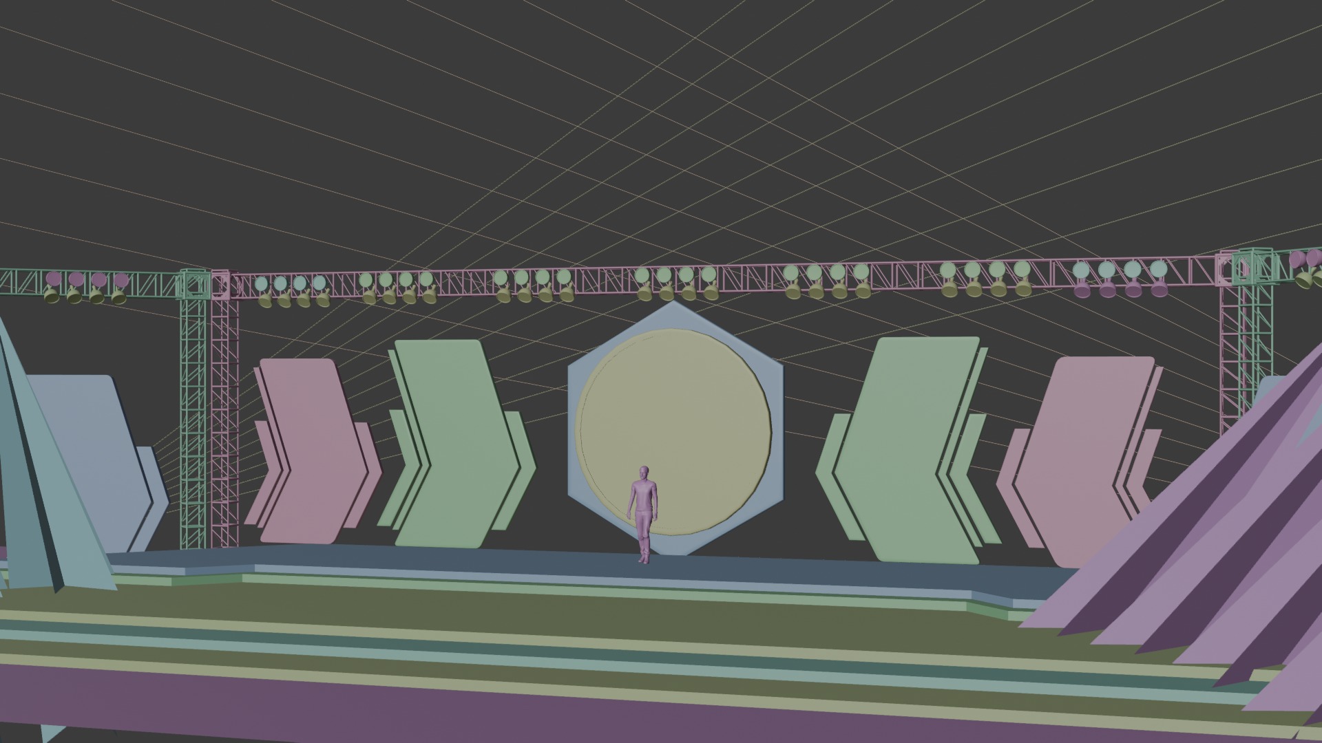 Entertainment Concert Event Stage 3D Model with Lights 3D model_19