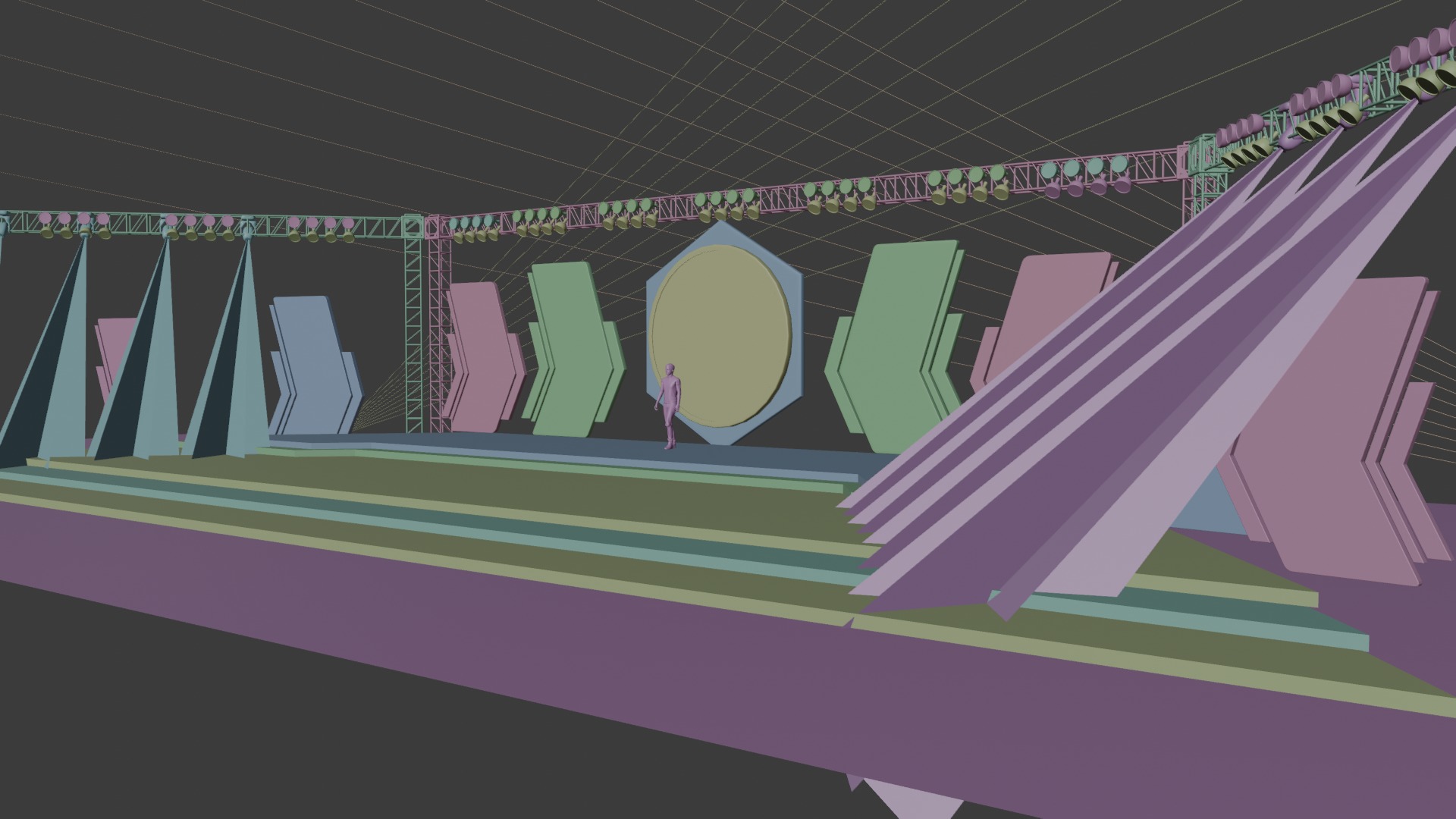 Entertainment Concert Event Stage 3D Model with Lights 3D model_29