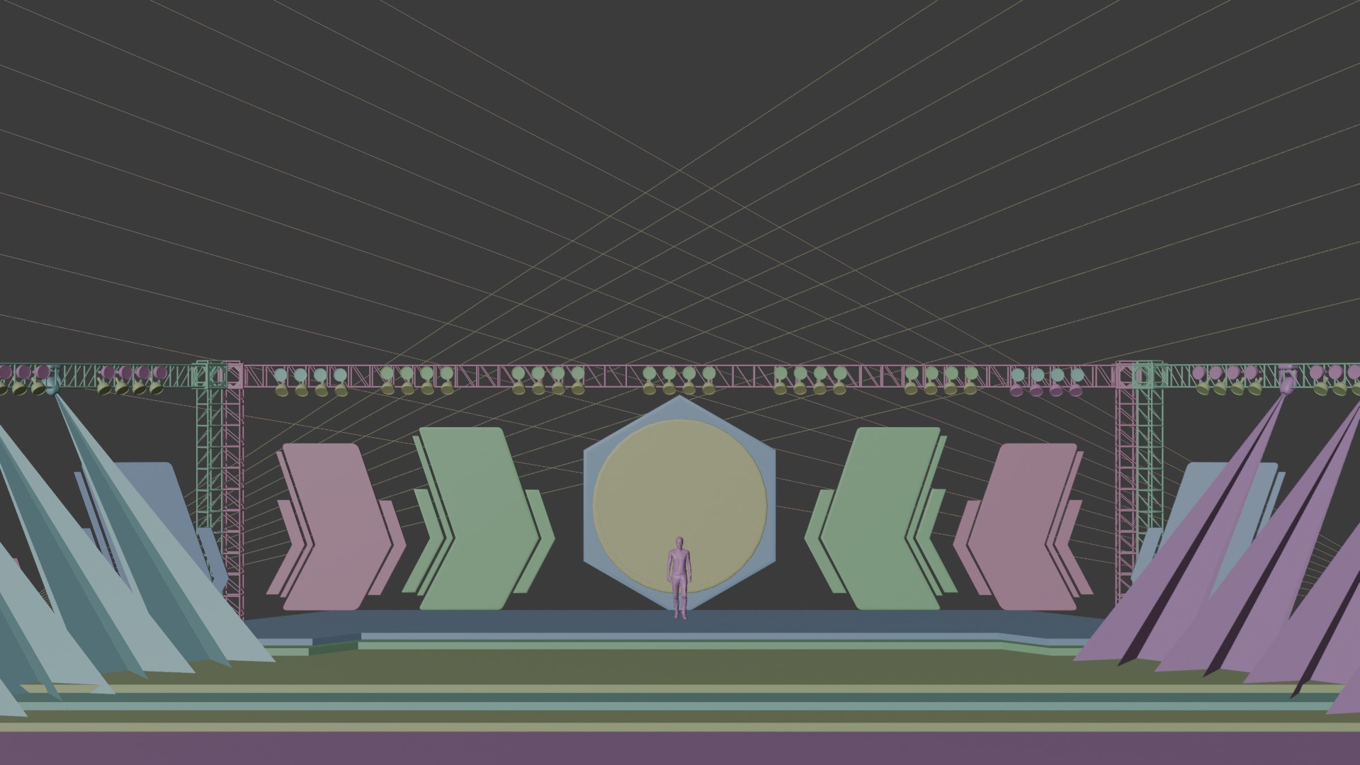 Entertainment Concert Event Stage 3D Model with Lights 3D model_17