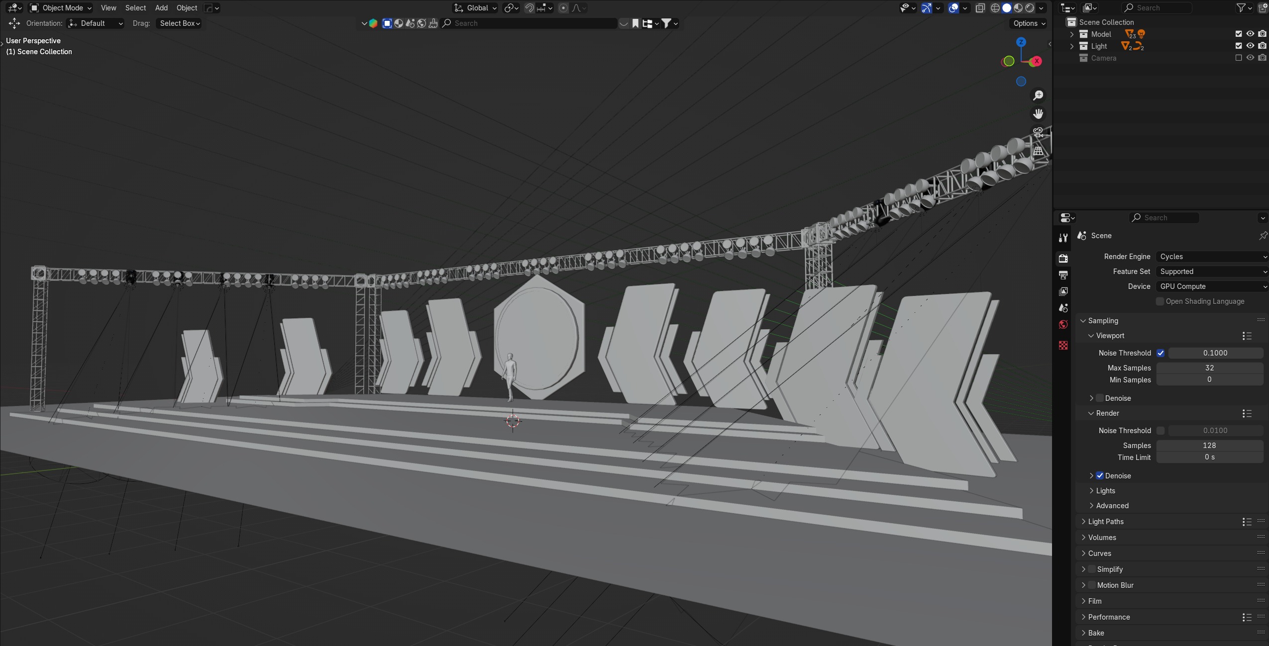 Entertainment Concert Event Stage 3D Model with Lights 3D model_34