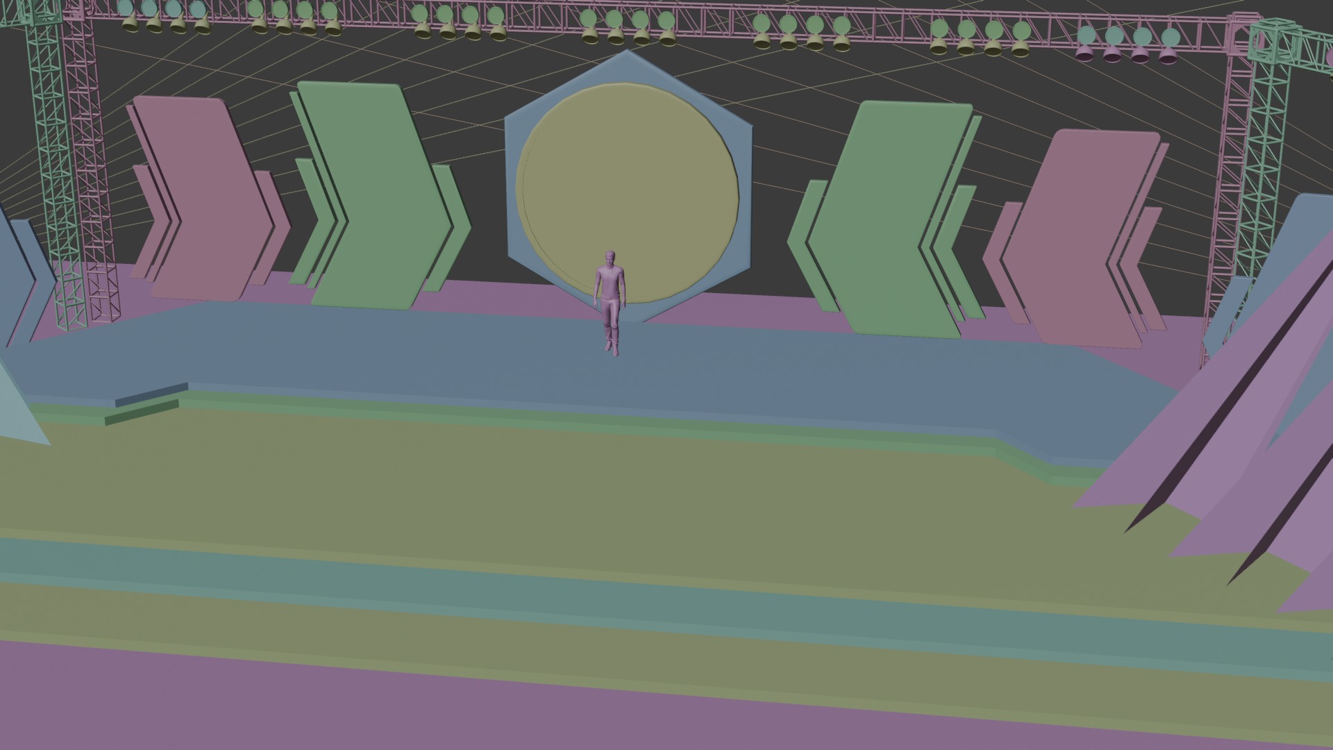 Entertainment Concert Event Stage 3D Model with Lights 3D model_25