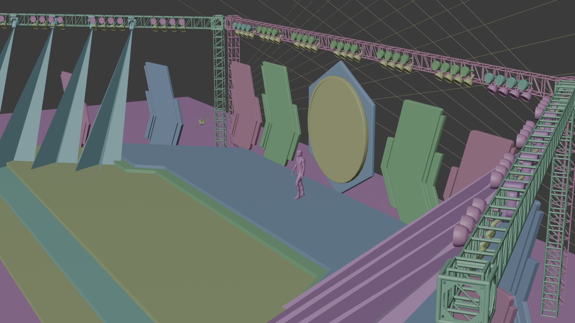 Entertainment Concert Event Stage 3D Model with Lights 3D model_26