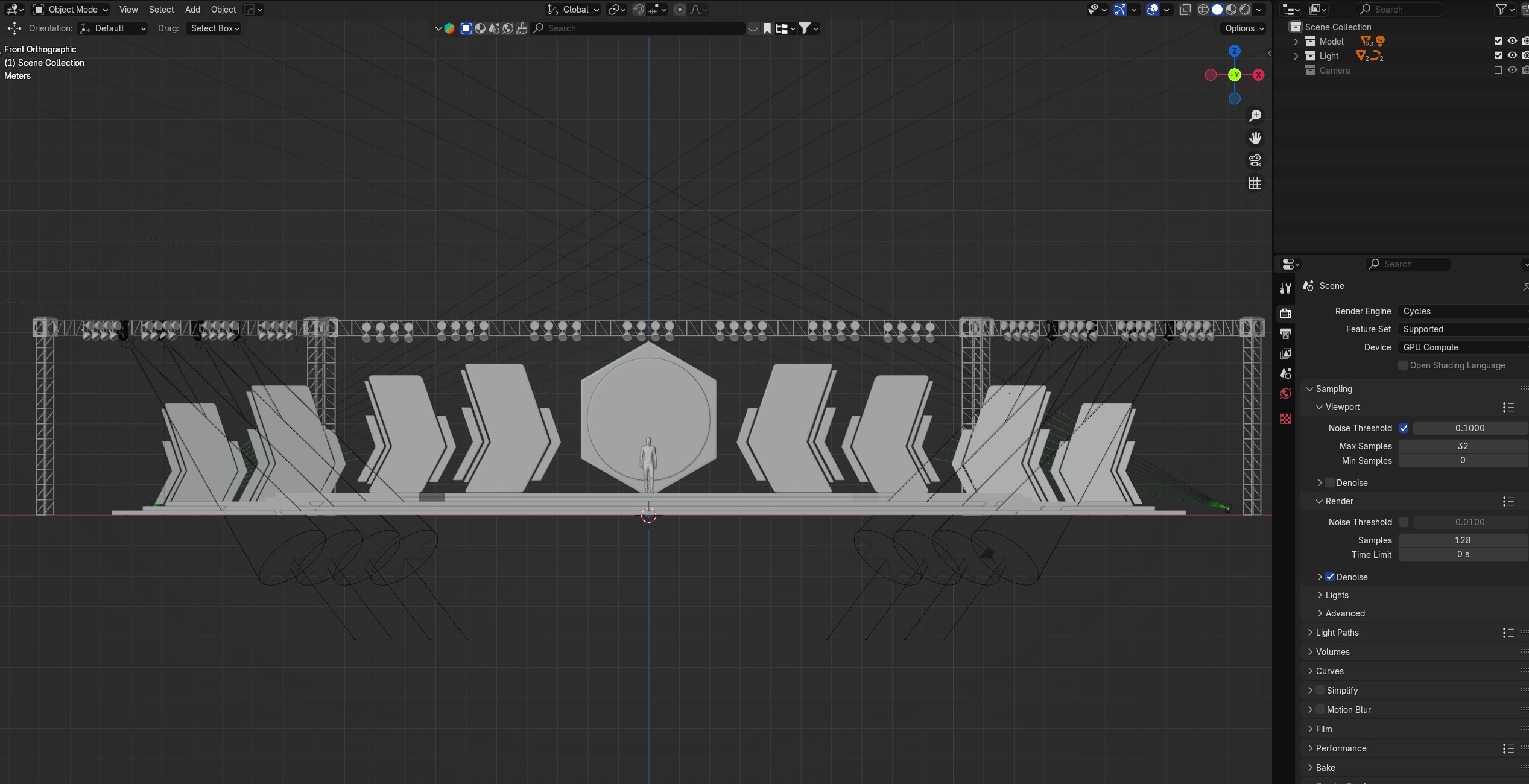 Entertainment Concert Event Stage 3D Model with Lights 3D model_35