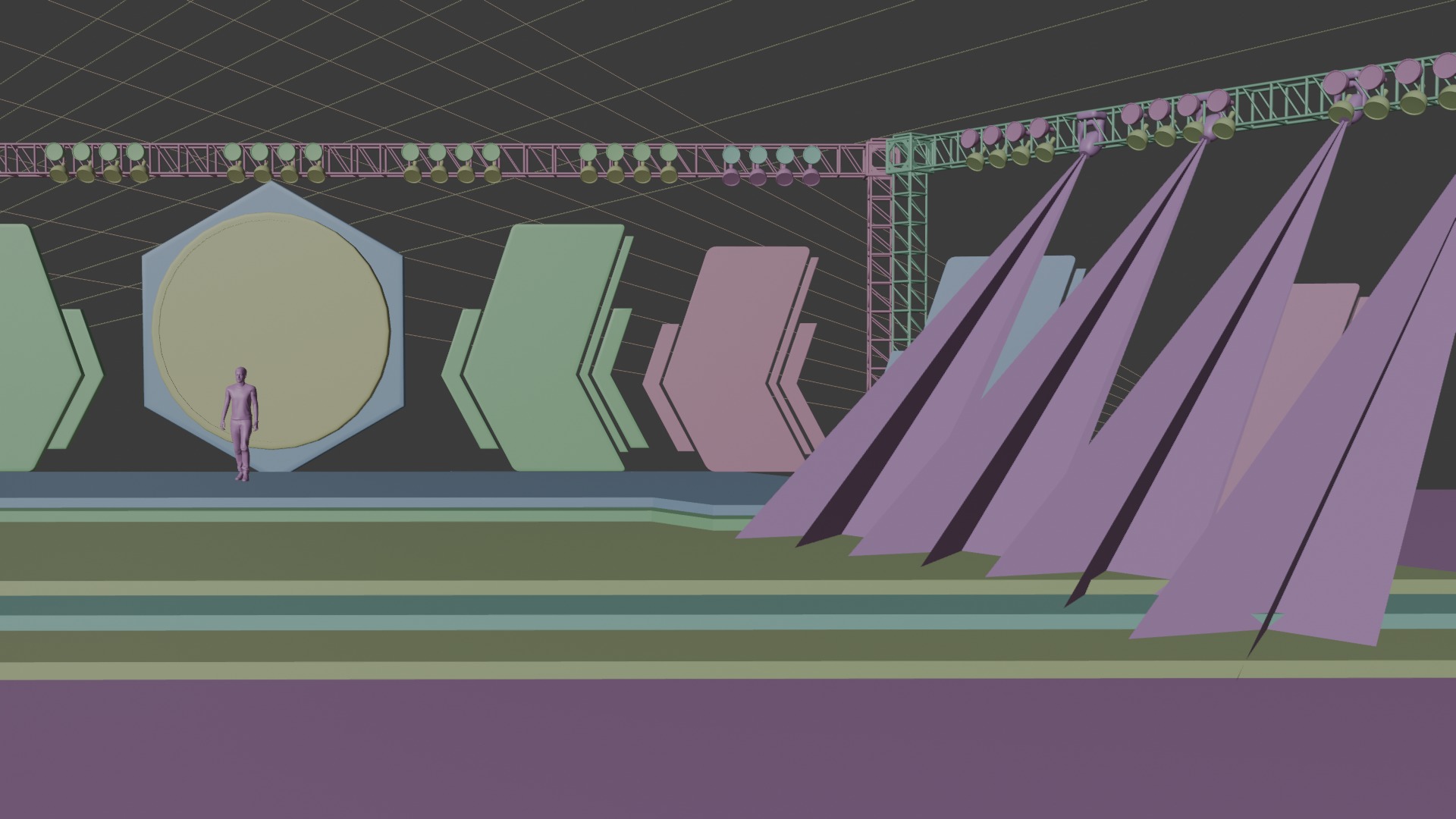 Entertainment Concert Event Stage 3D Model with Lights 3D model_30