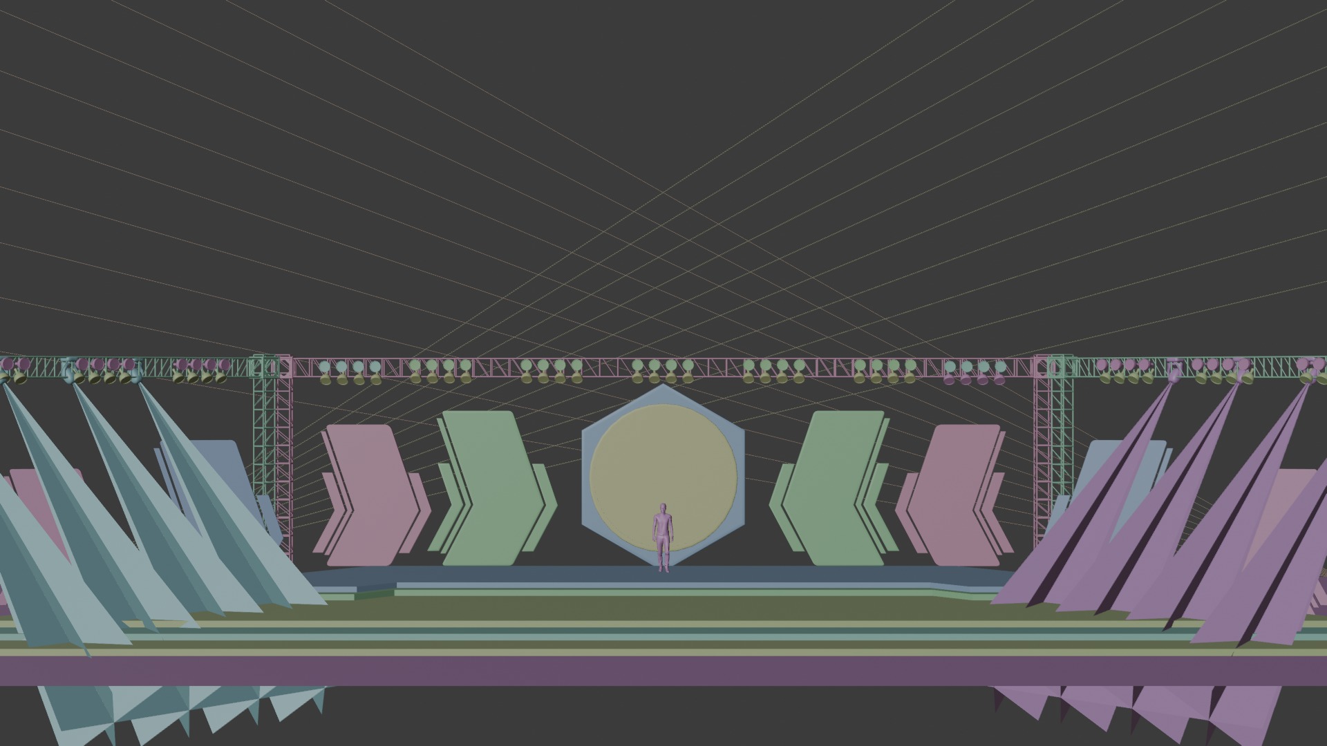 Entertainment Concert Event Stage 3D Model with Lights 3D model_16