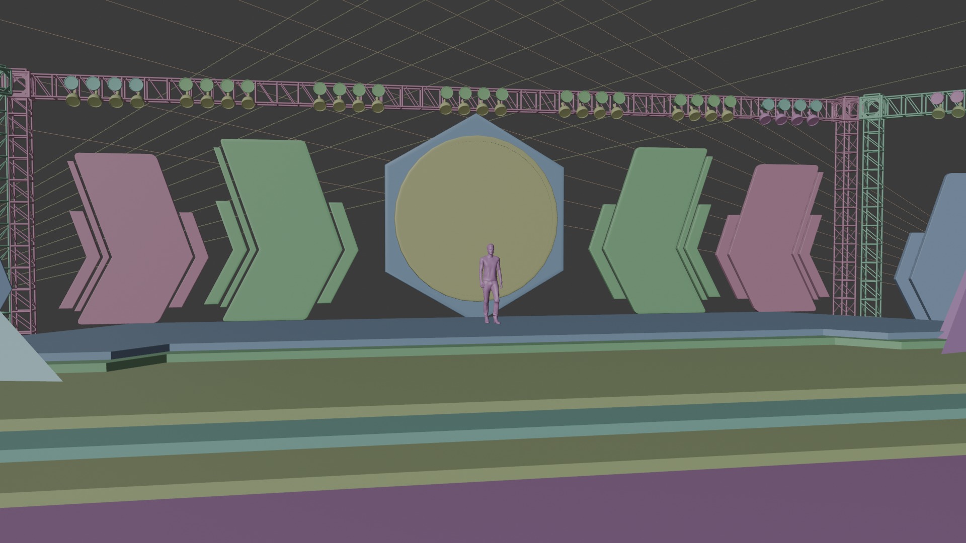 Entertainment Concert Event Stage 3D Model with Lights 3D model_28