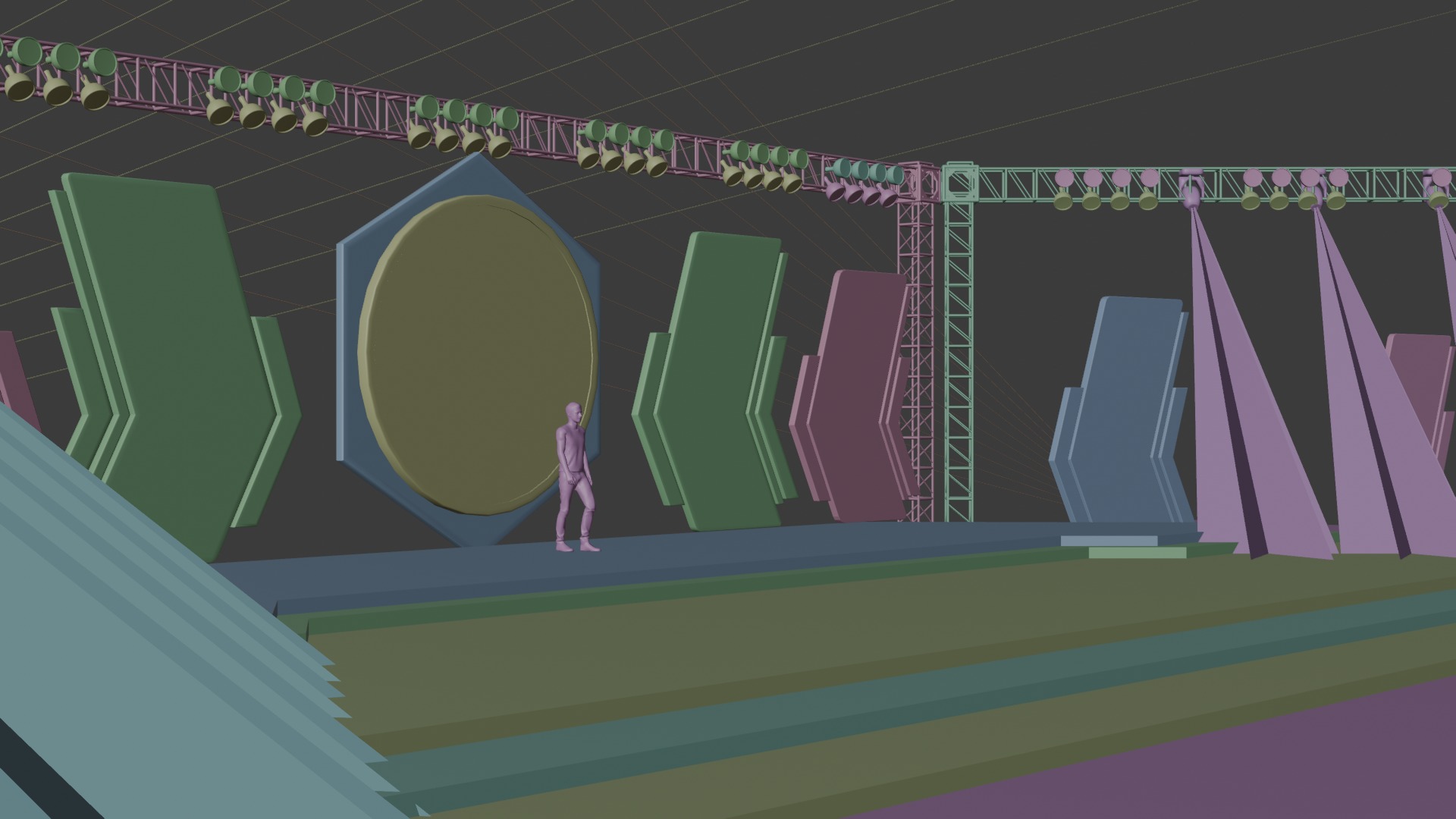 Entertainment Concert Event Stage 3D Model with Lights 3D model_23