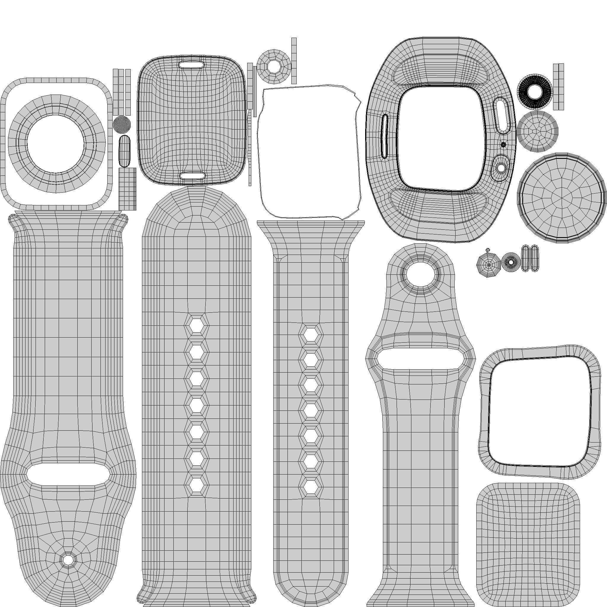 Apple Watch 7 Series - Midnight Sport Band 3ds Max 3D model_10