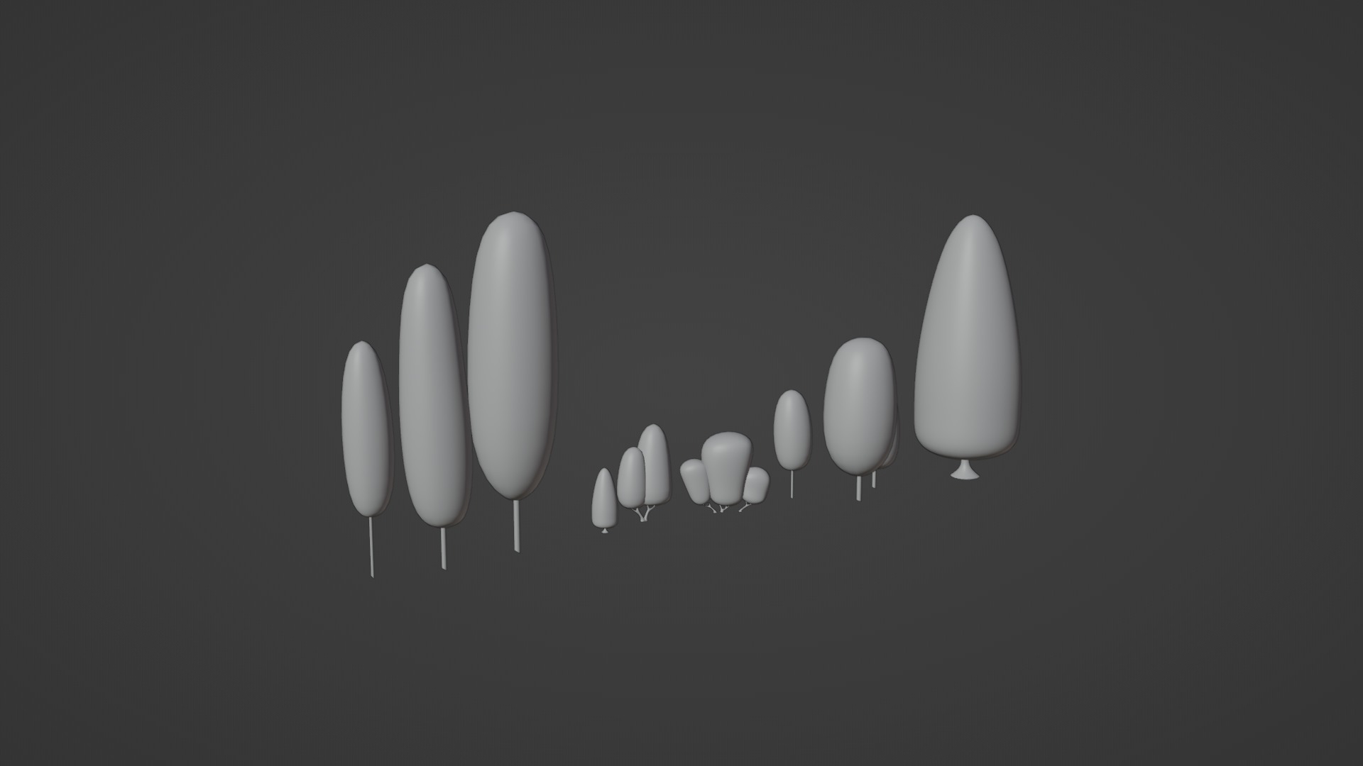 3D Cartoon Small Oval Tree With Rig 3D model_8