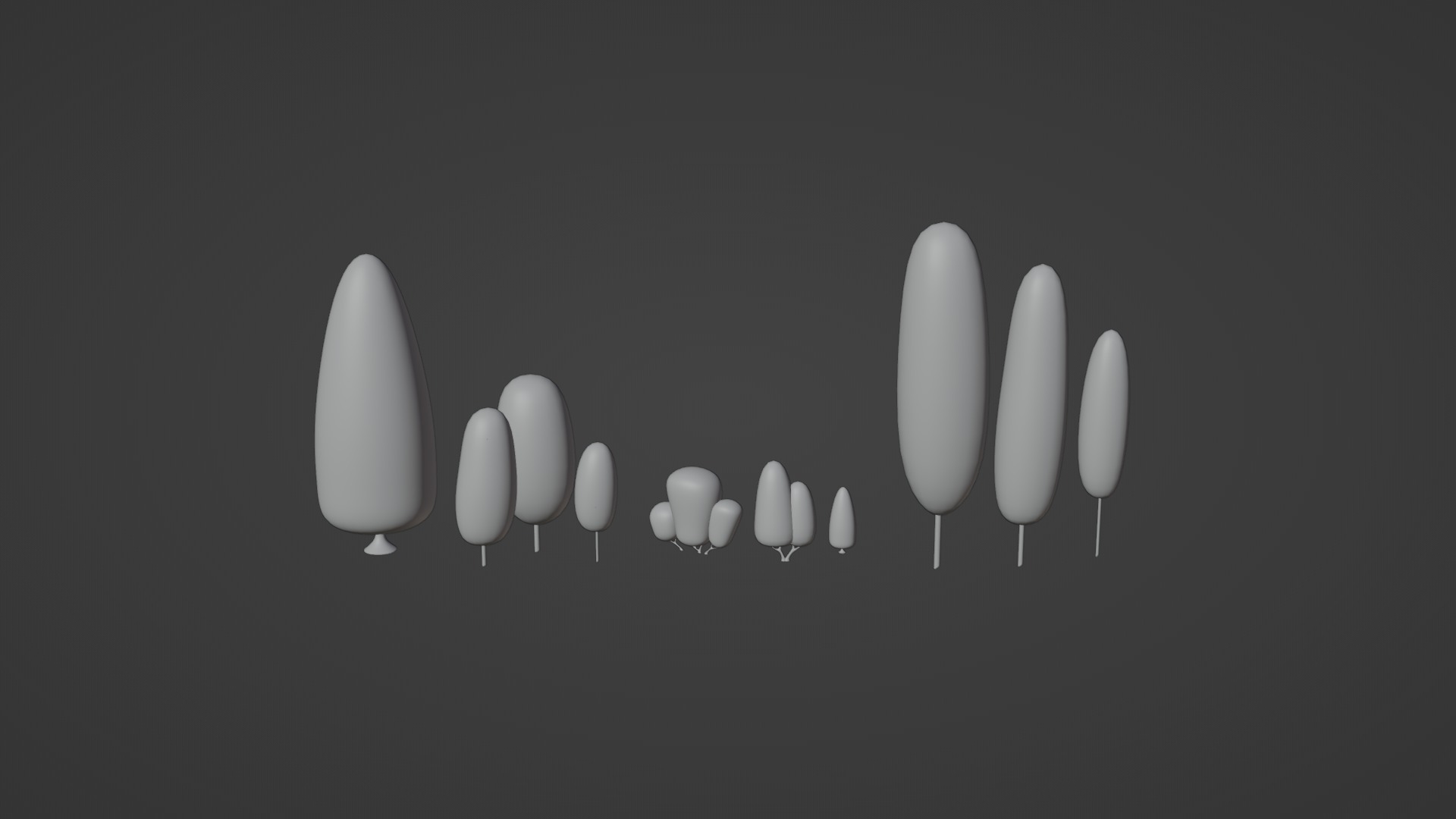 3D Cartoon Small Oval Tree With Rig 3D model_9