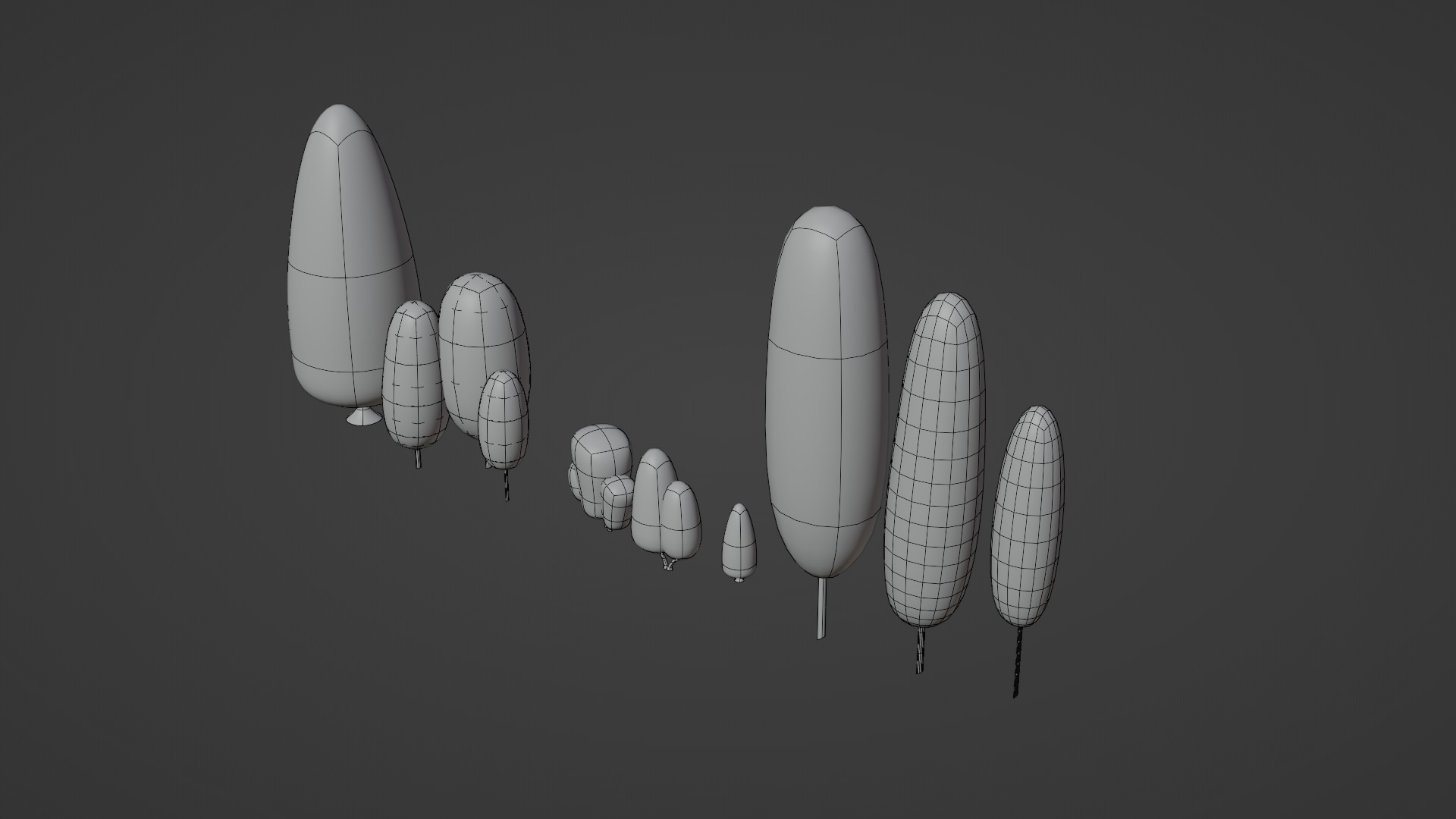 3D Cartoon Small Oval Tree With Rig 3D model_12