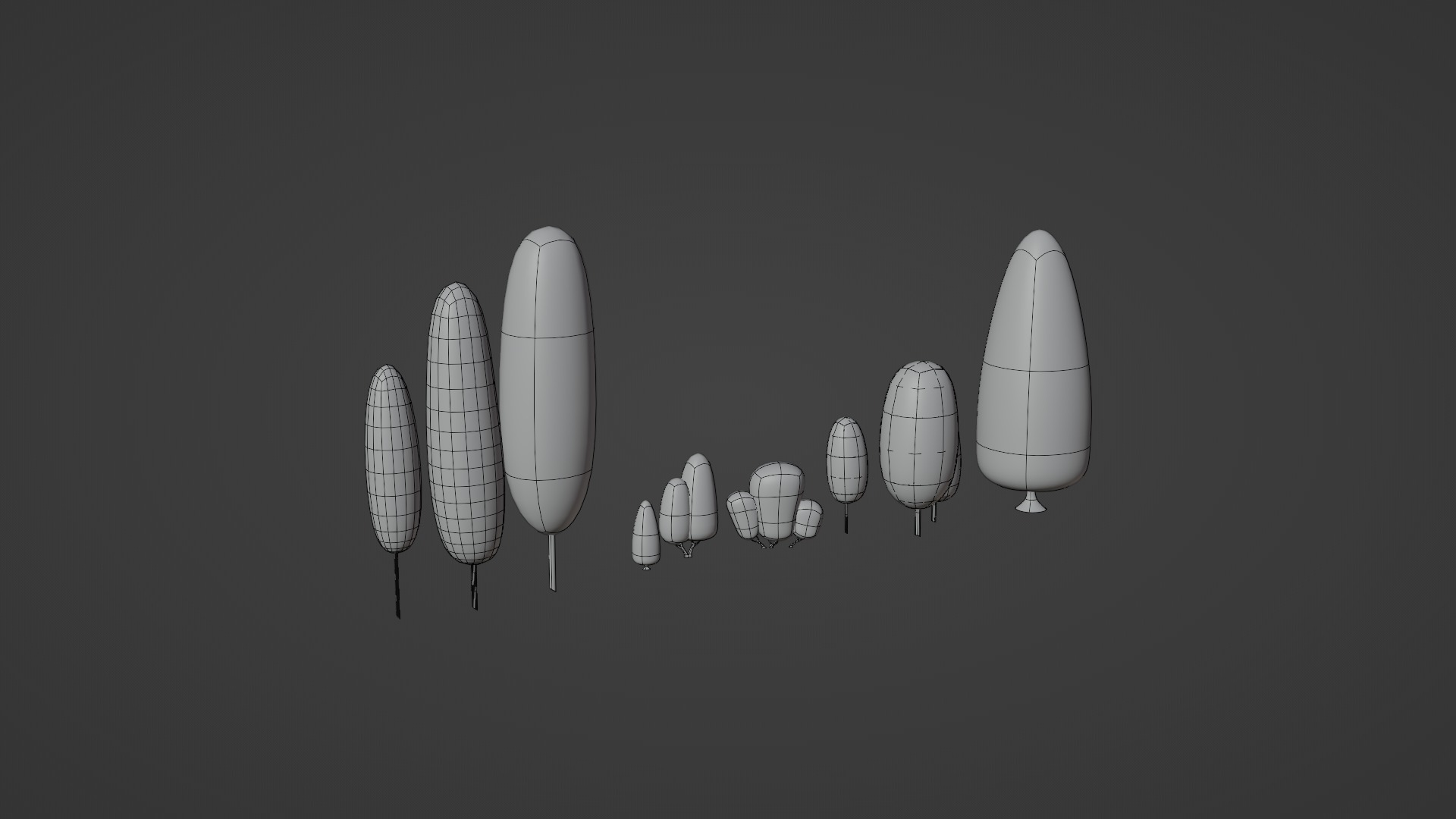 3D Cartoon Small Oval Tree With Rig 3D model_13