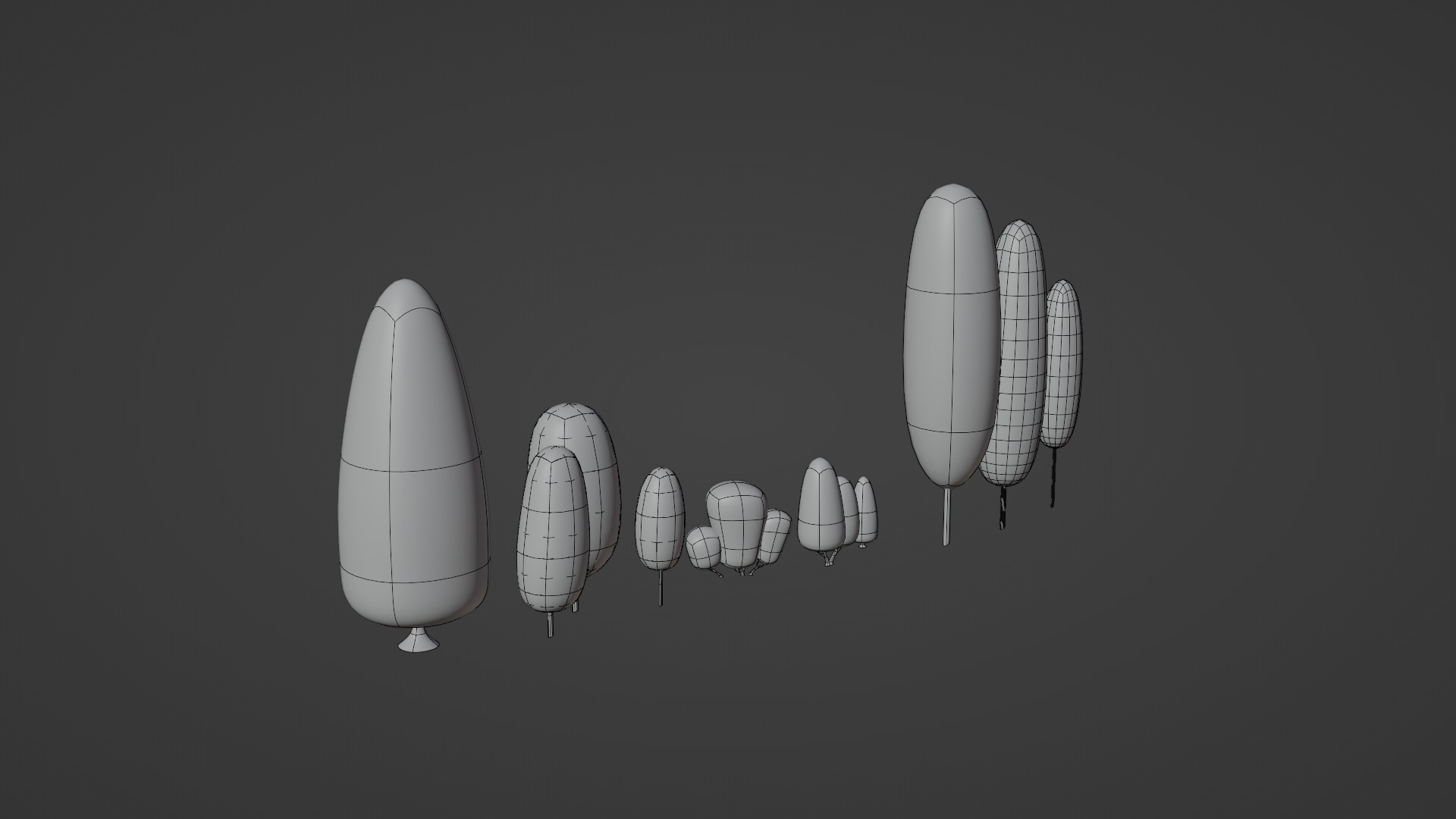 3D Cartoon Small Oval Tree With Rig 3D model_10