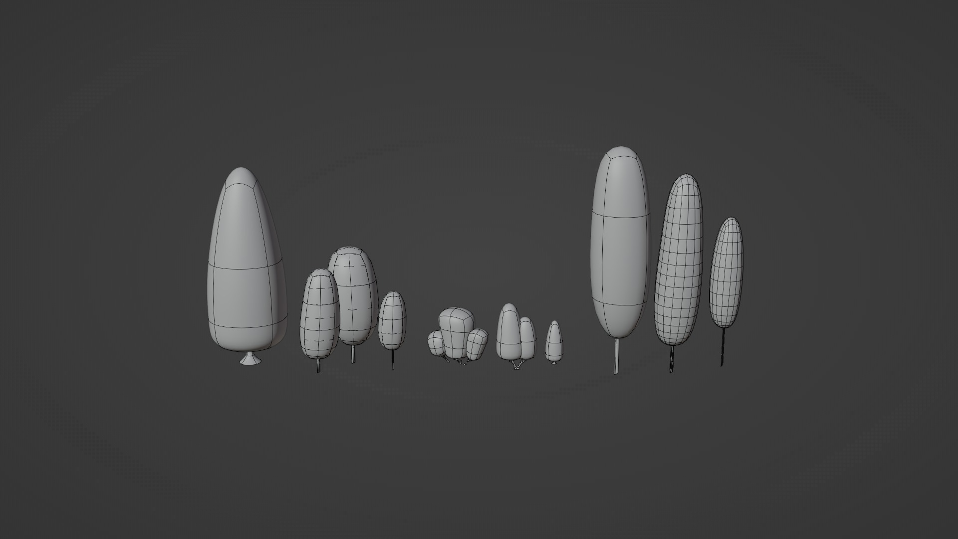 3D Cartoon Small Oval Tree With Rig 3D model_14