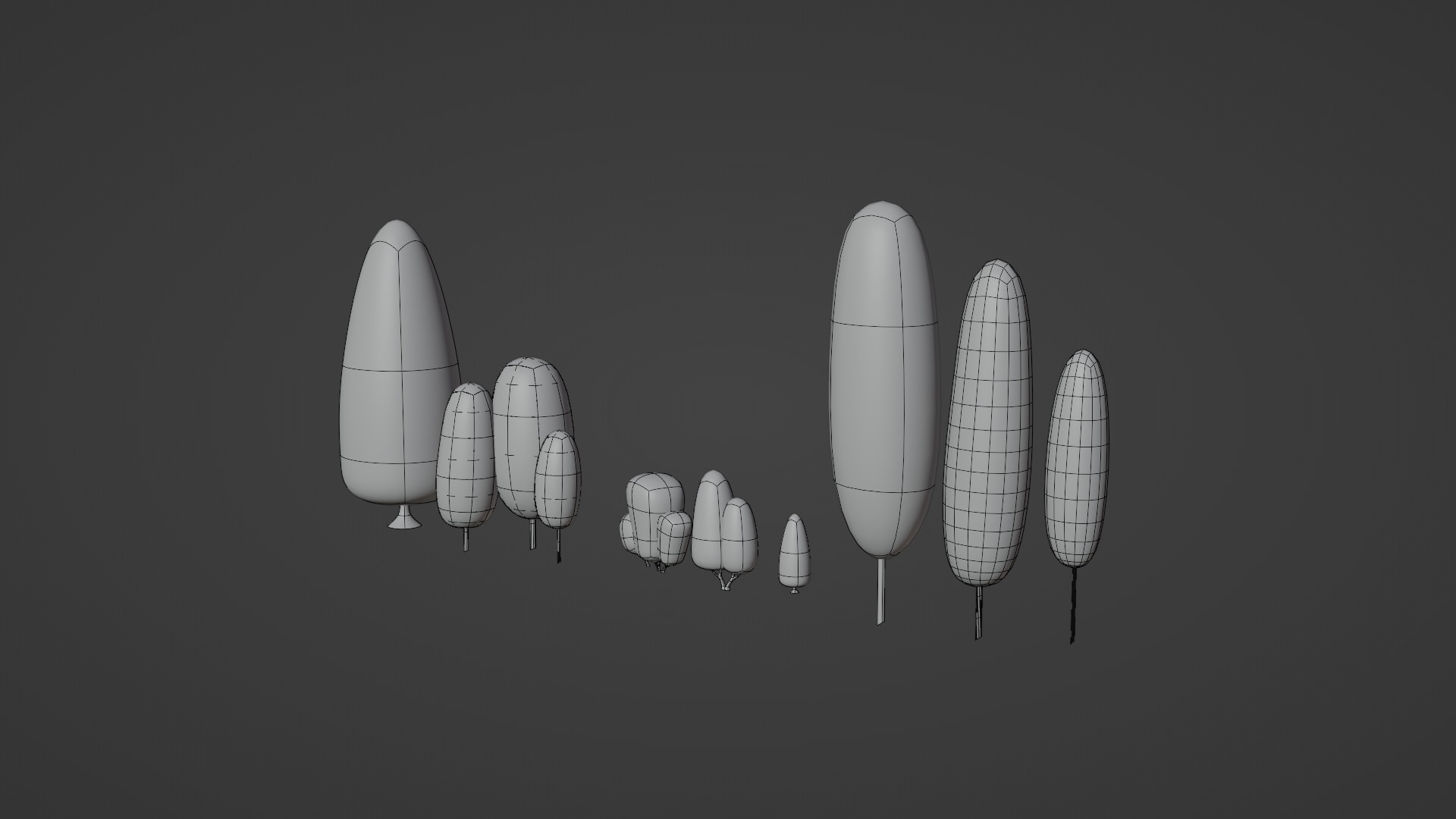 3D Cartoon Small Oval Tree With Rig 3D model_11