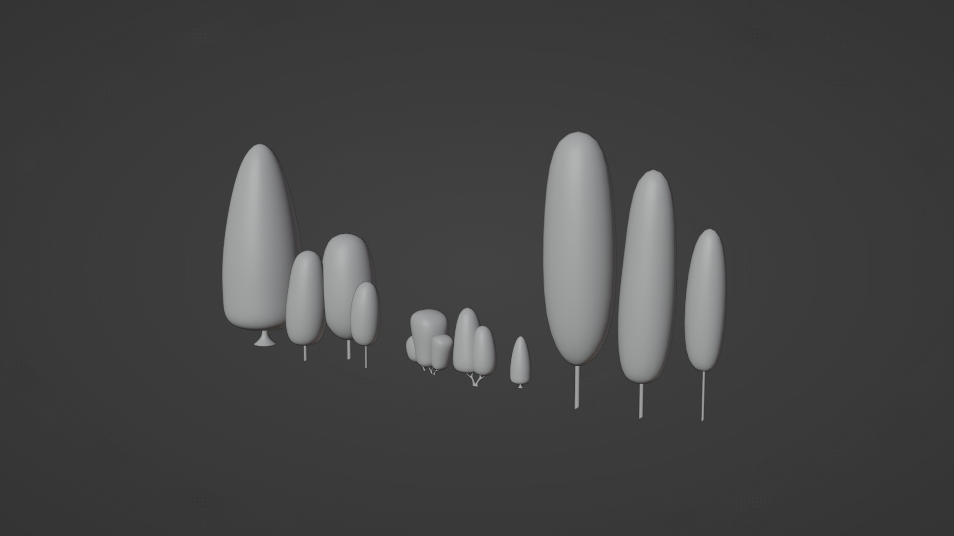 3D Cartoon Small Oval Tree With Rig 3D model_6