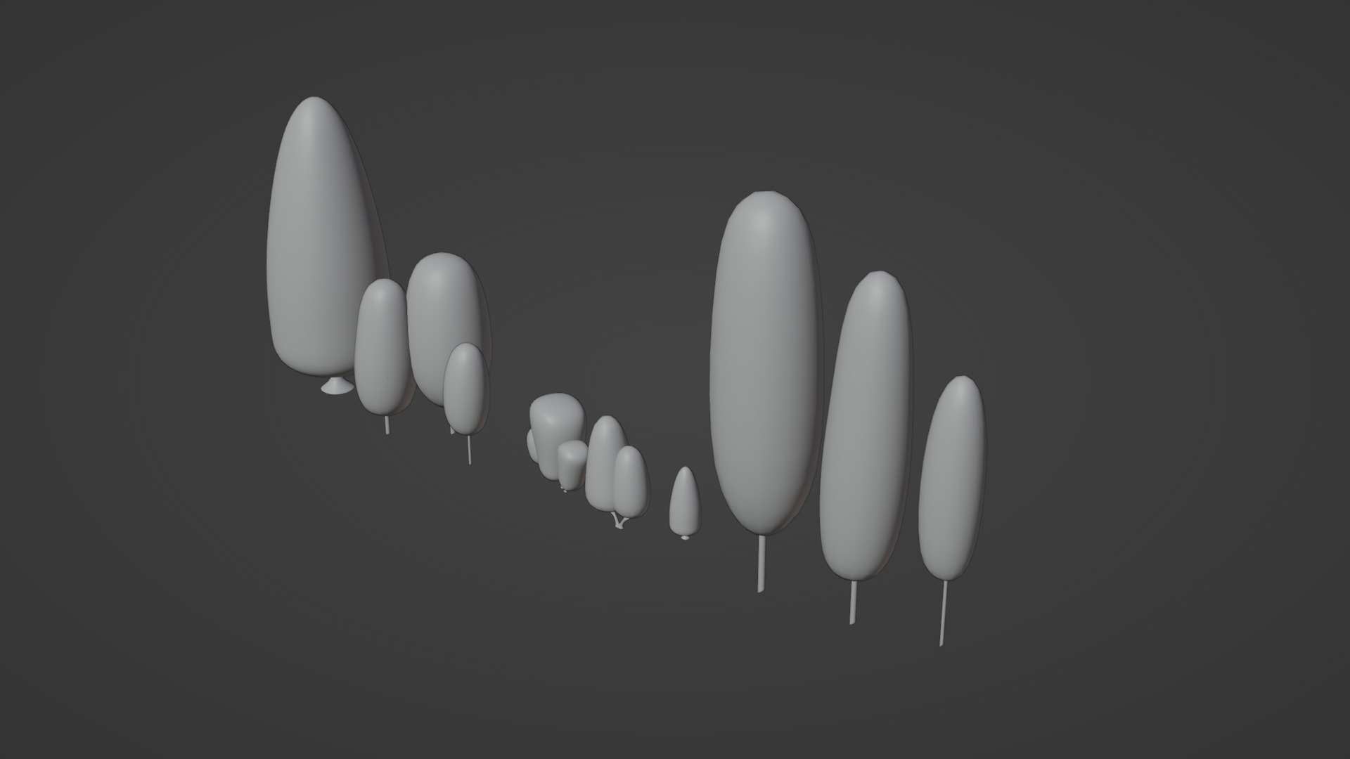 3D Cartoon Small Oval Tree With Rig 3D model_7