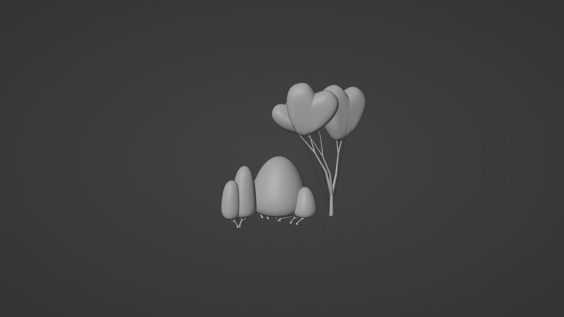 3D Cartoon Little Tree With Branches With Rig 3D model_8