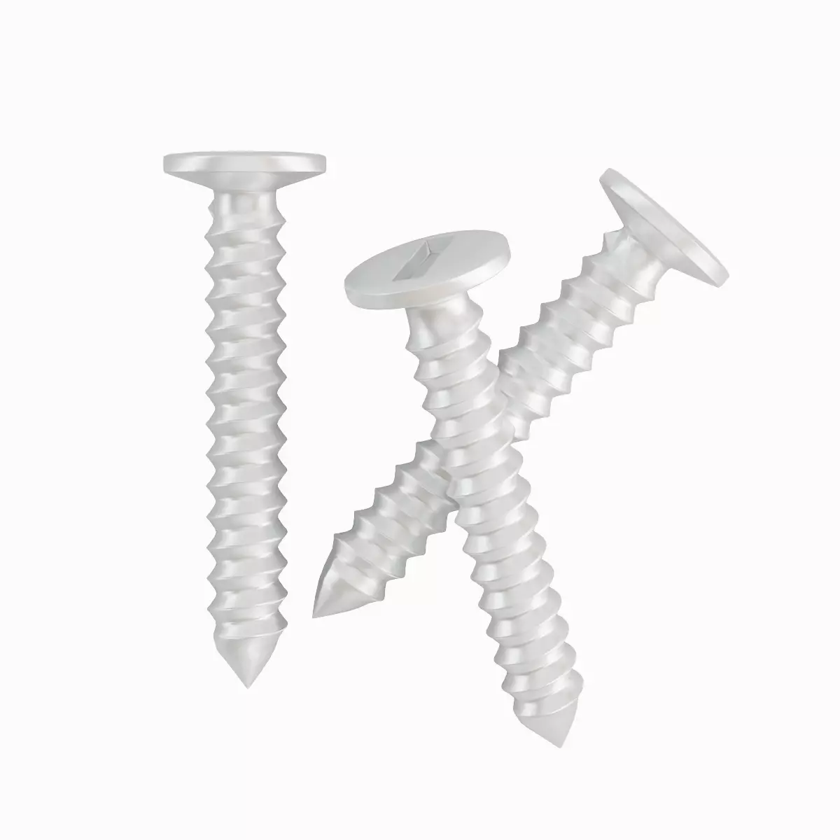 Aluminium Screw 01 Low-poly 3D model_0