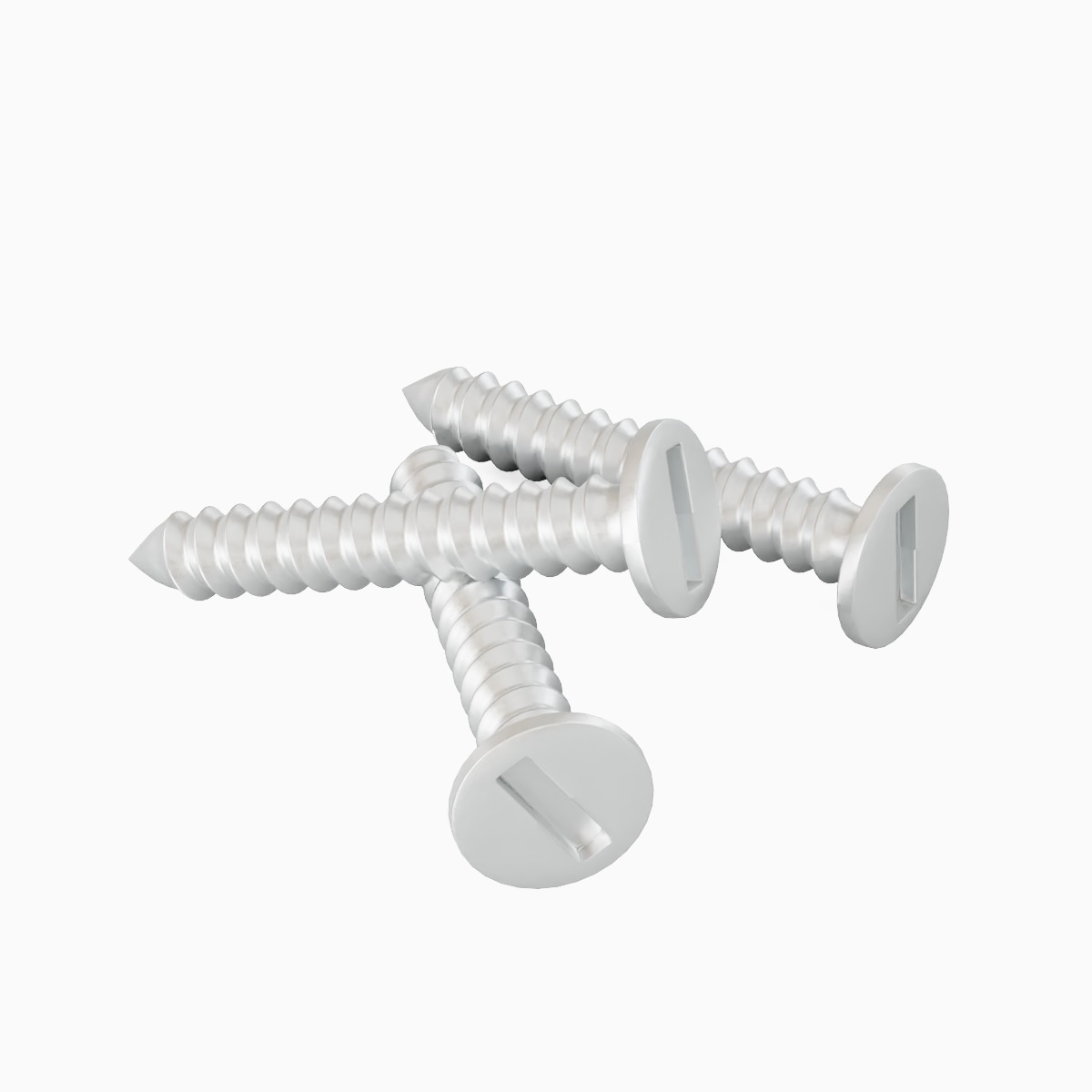 Aluminium Screw 01 Low-poly 3D model_5