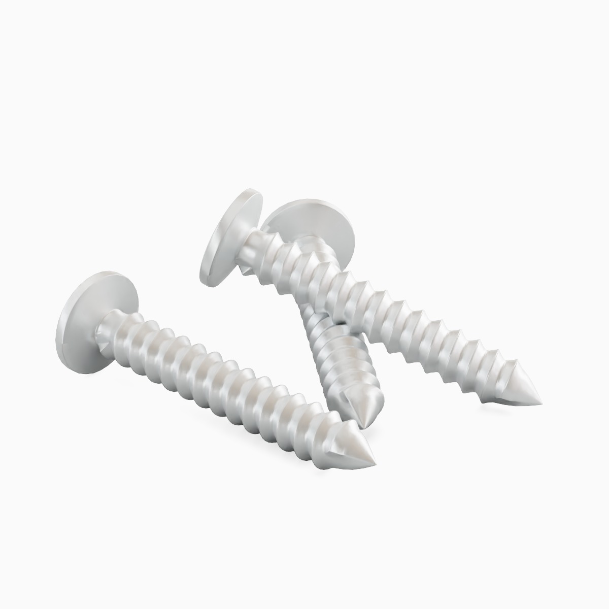 Aluminium Screw 01 Low-poly 3D model_2